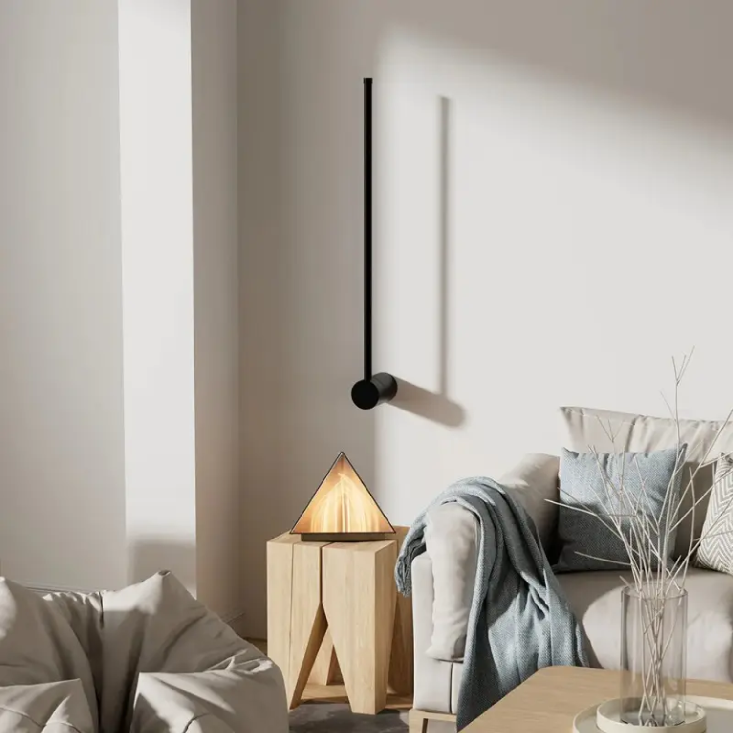 Aria – White Minimalist Linear Wall Lamp 100cm - Cendre Home