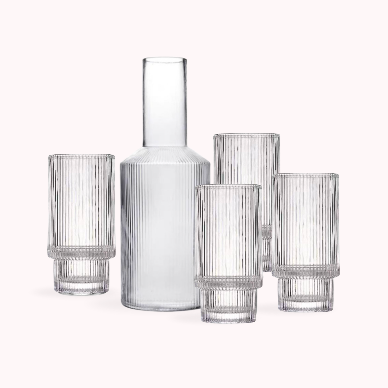 Brio Glass Jug Set | 800ml Jug + 4 European Style Glasses