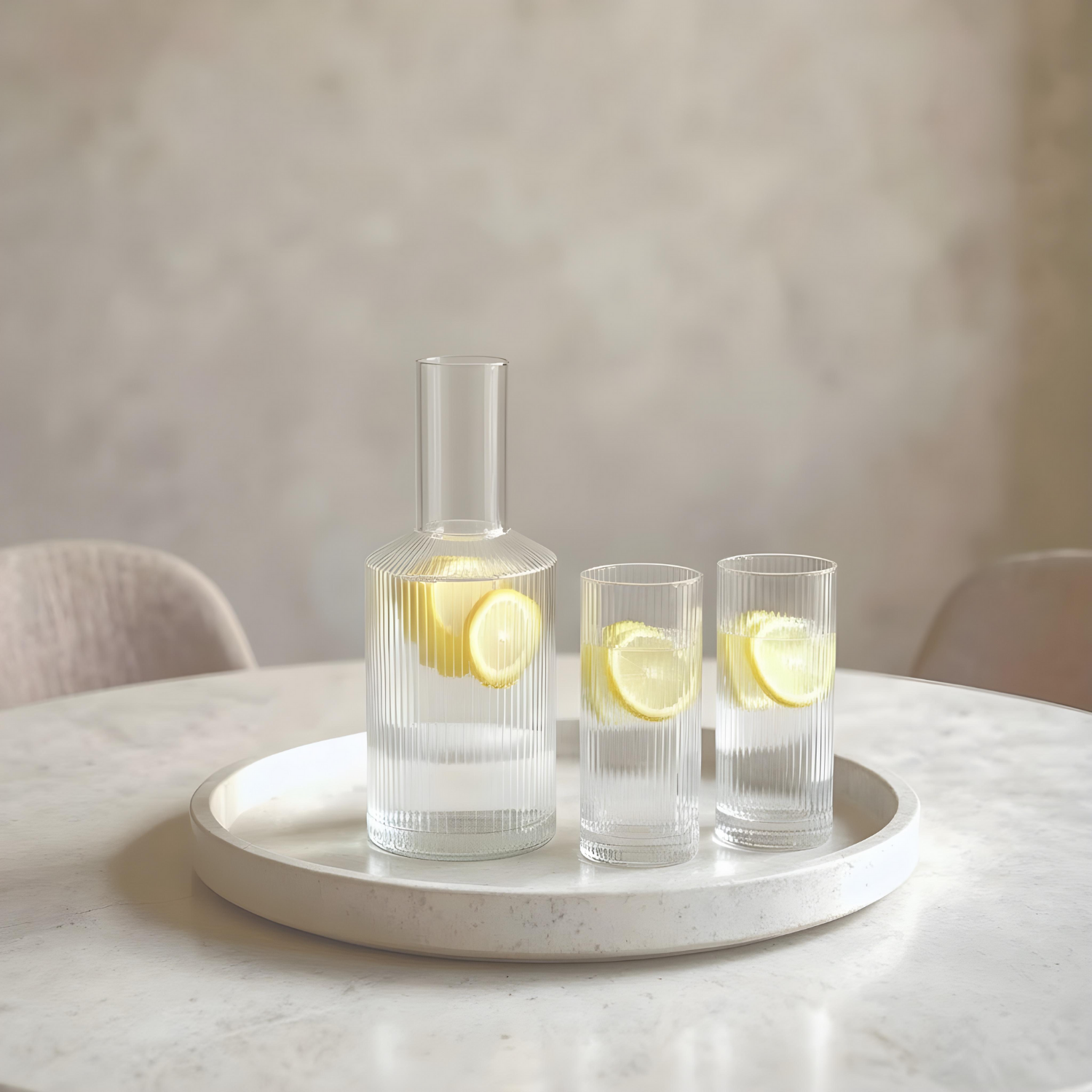 Brio Glass Jug Set | 800ml Jug + 4 European Style Glasses