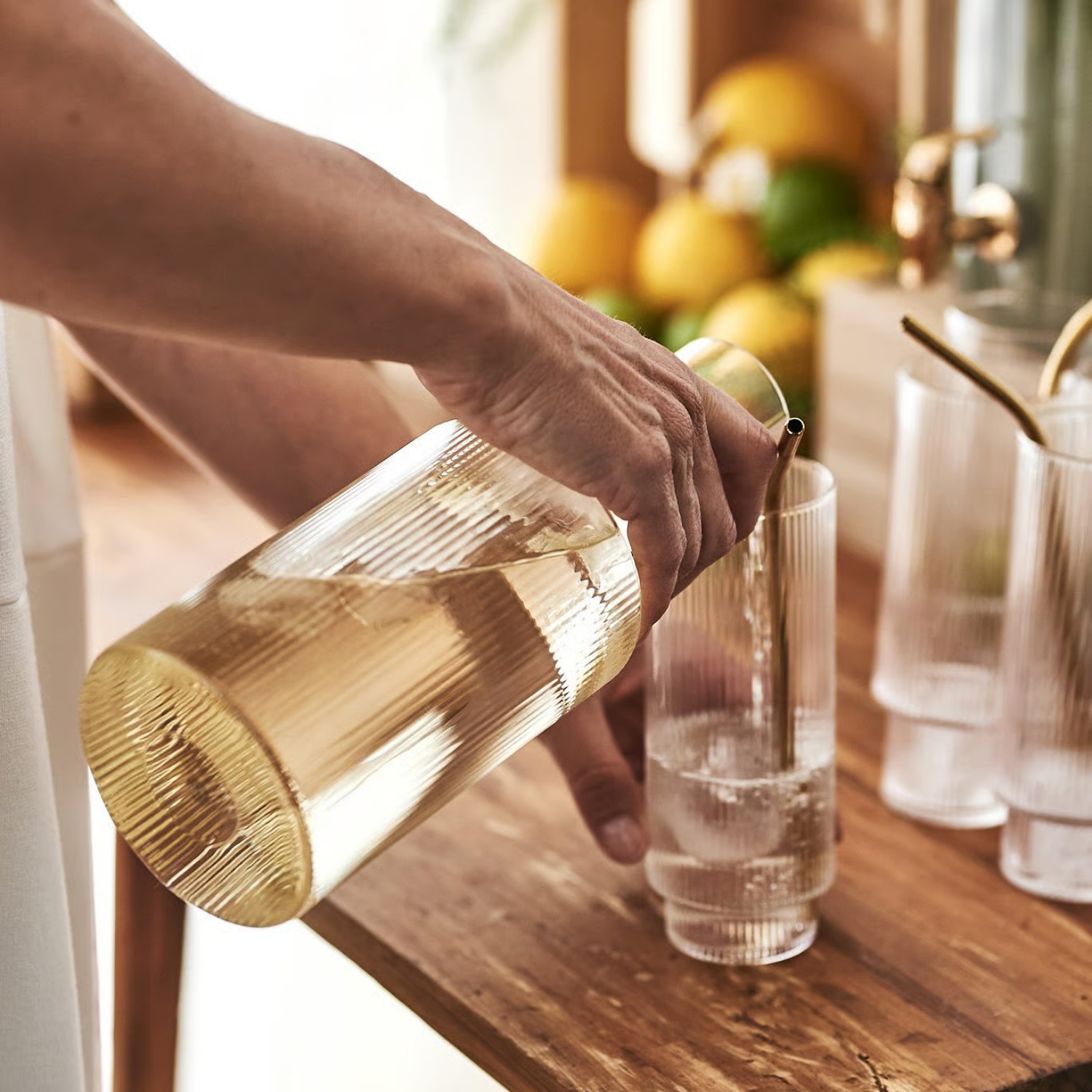 Brio Glass Jug Set | 800ml Jug + 4 European Style Glasses