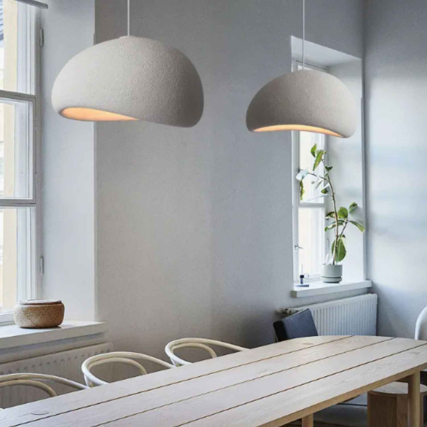 Wabi Sabi – Cream Minimalist Ceiling Lamp 40cm - Cendre Home