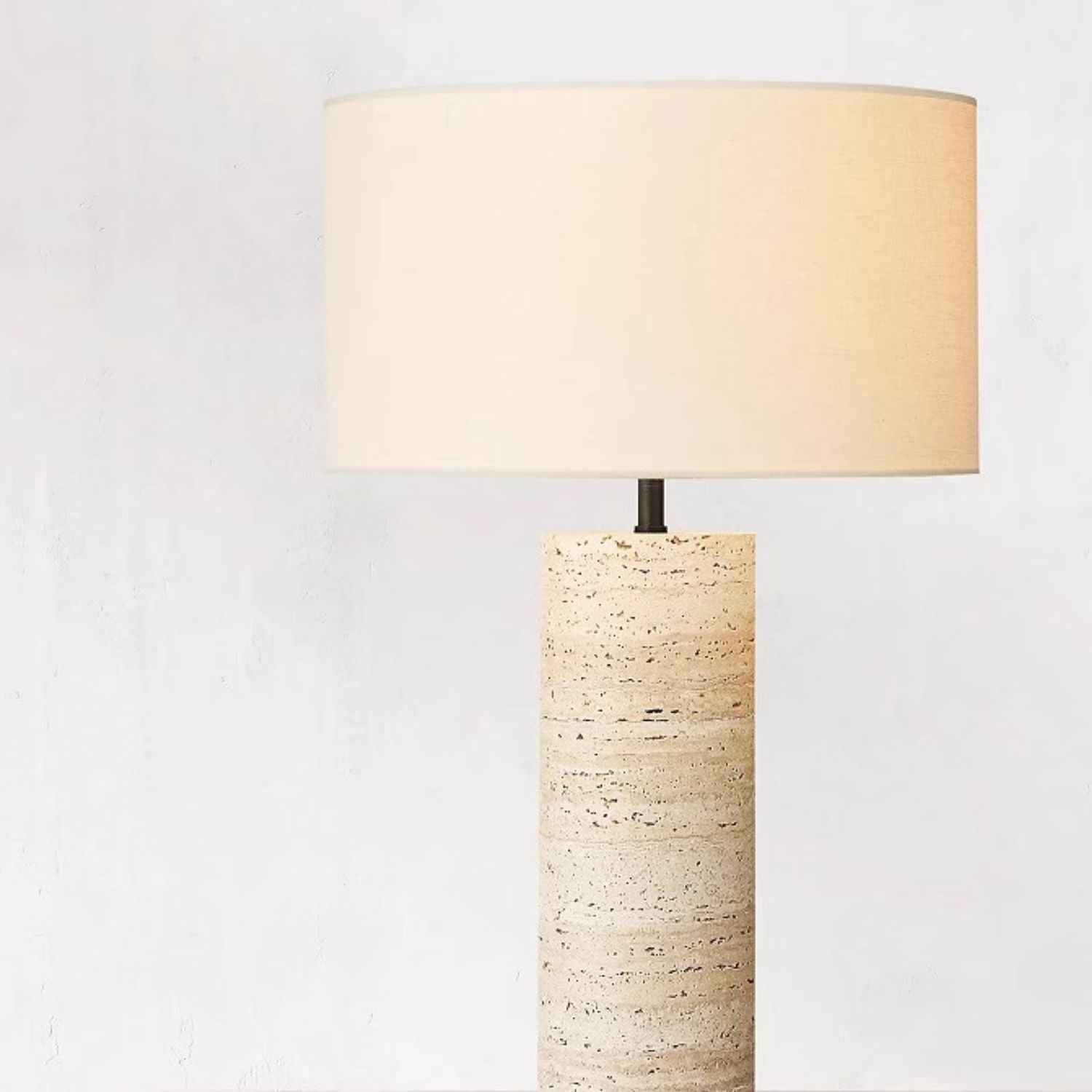 Nordic – Cream Travertine Table Lamp, Medium - Cendre Home