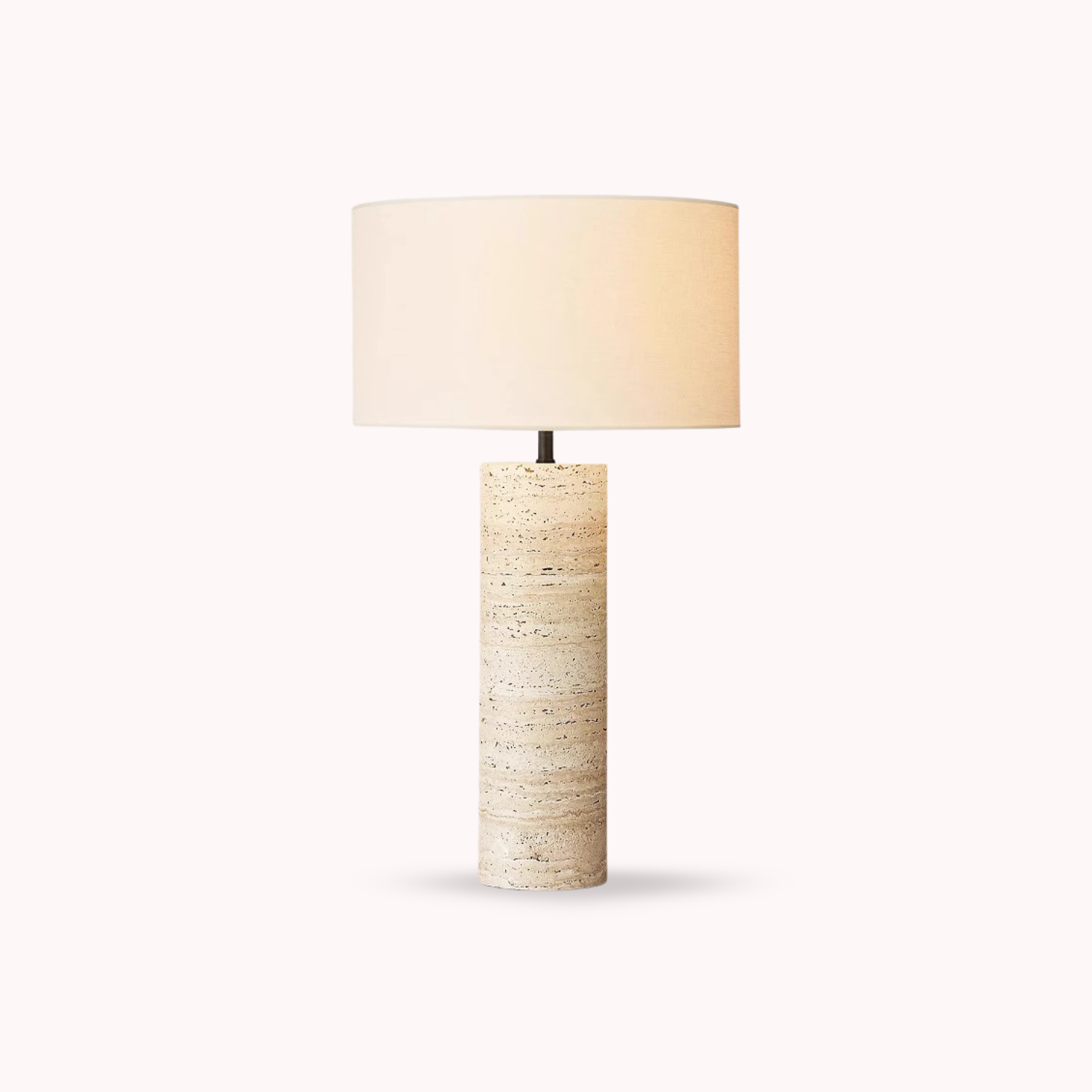 Nordic – Cream Travertine Table Lamp, Large - Cendre Home