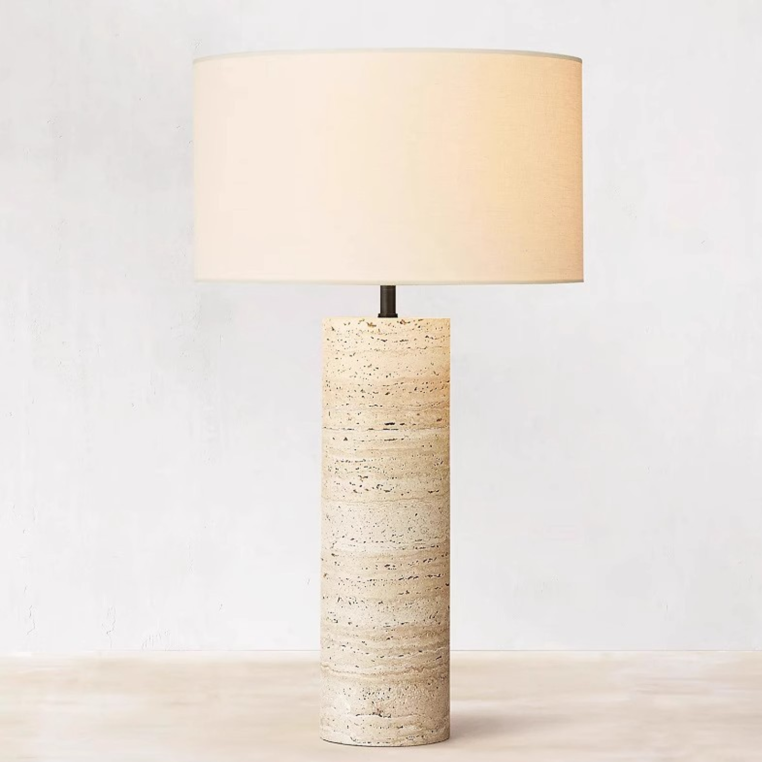 Nordic – Cream Travertine Table Lamp, Large - Cendre Home