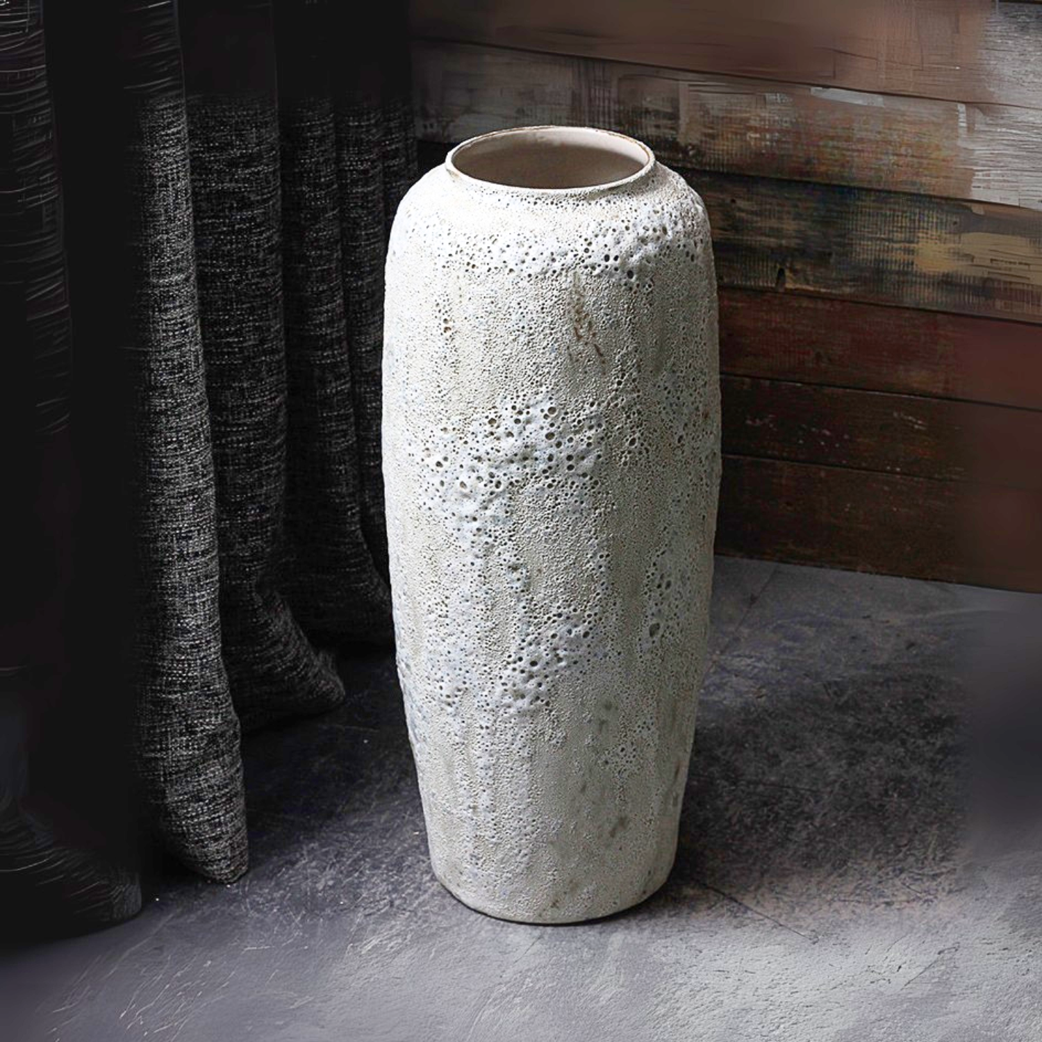 Bela Rustic Ceramic Planter Vase | Handcrafted, Large Design