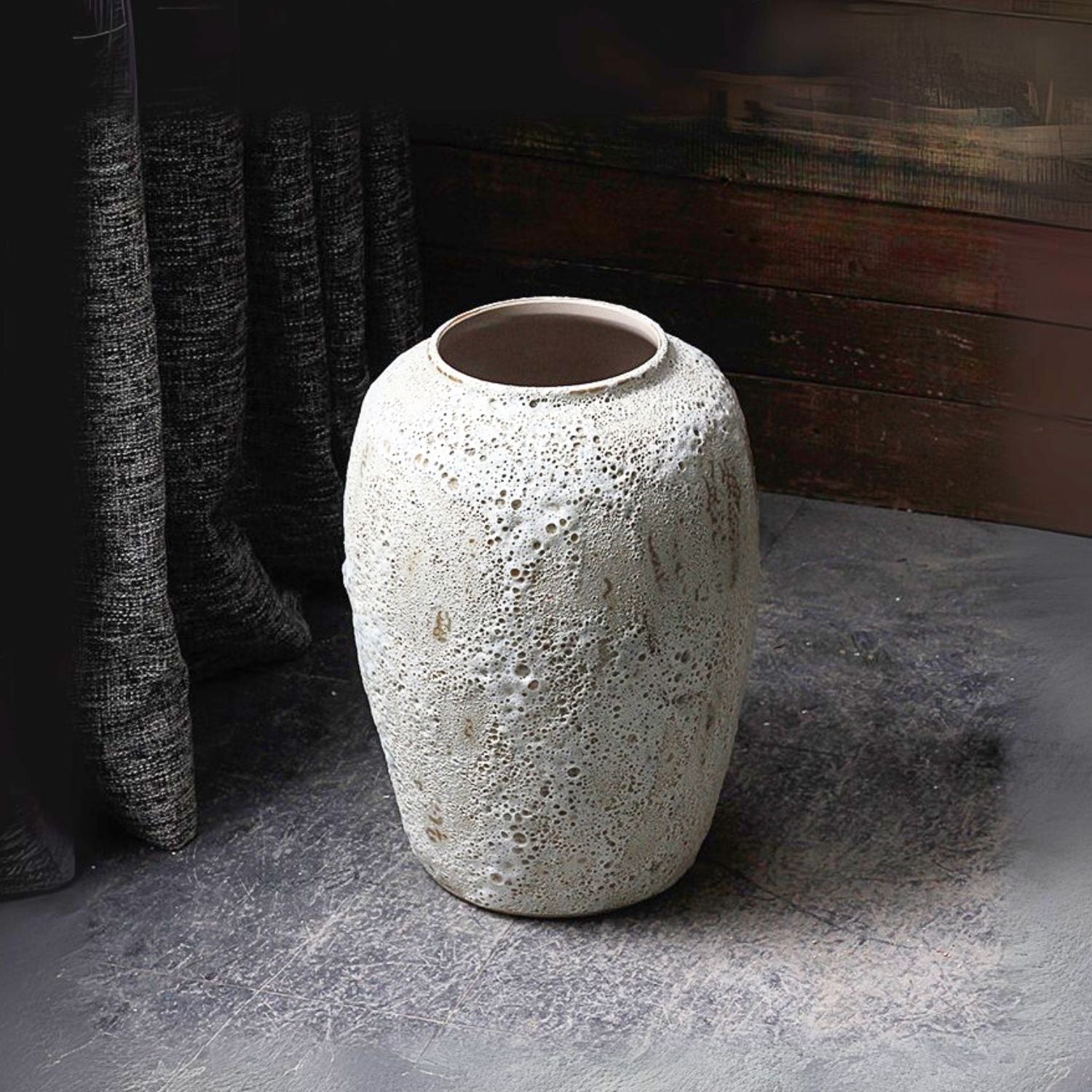 Bela Rustic Ceramic Planter Vase | Handcrafted, Large Size Design