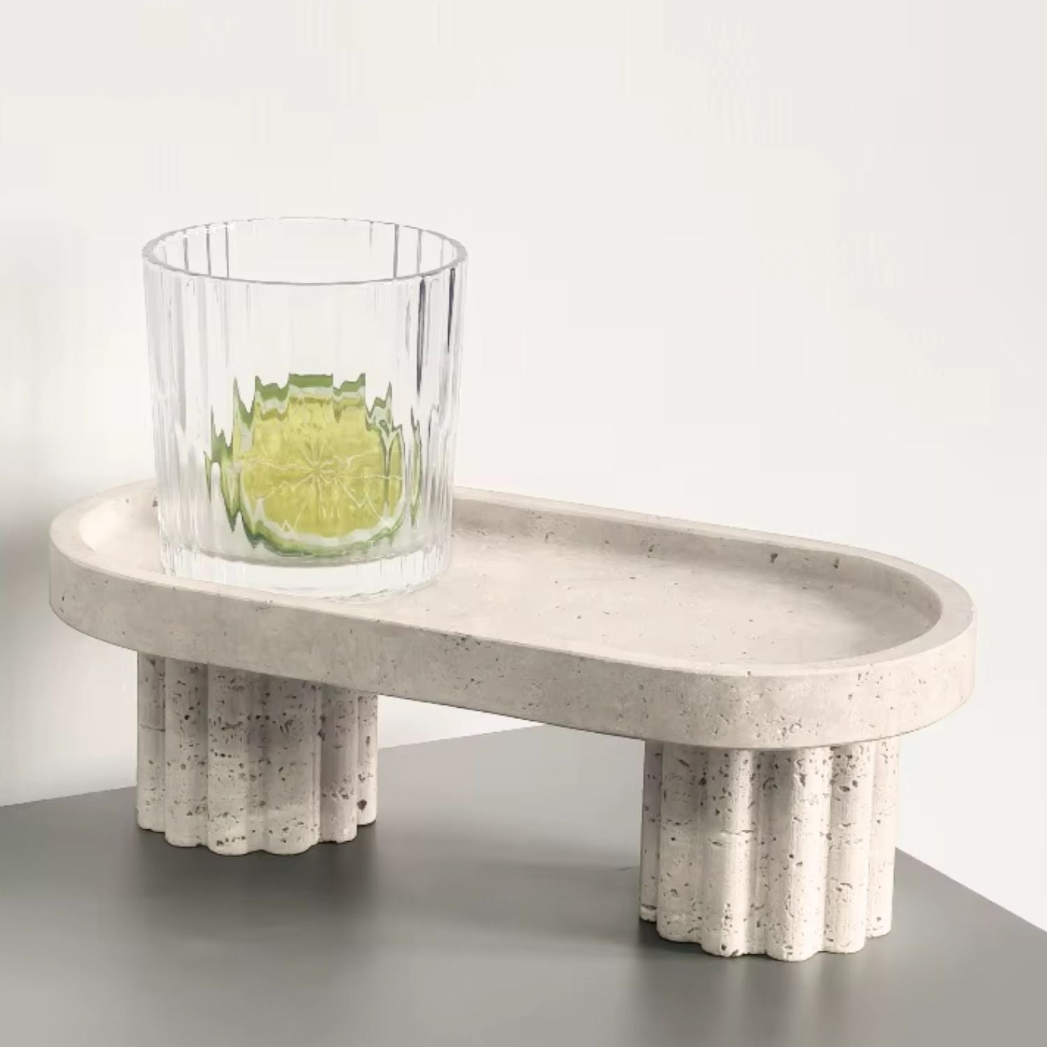 Bello Decorative Tray | Travertine Marble Finish, Elevates Any Space