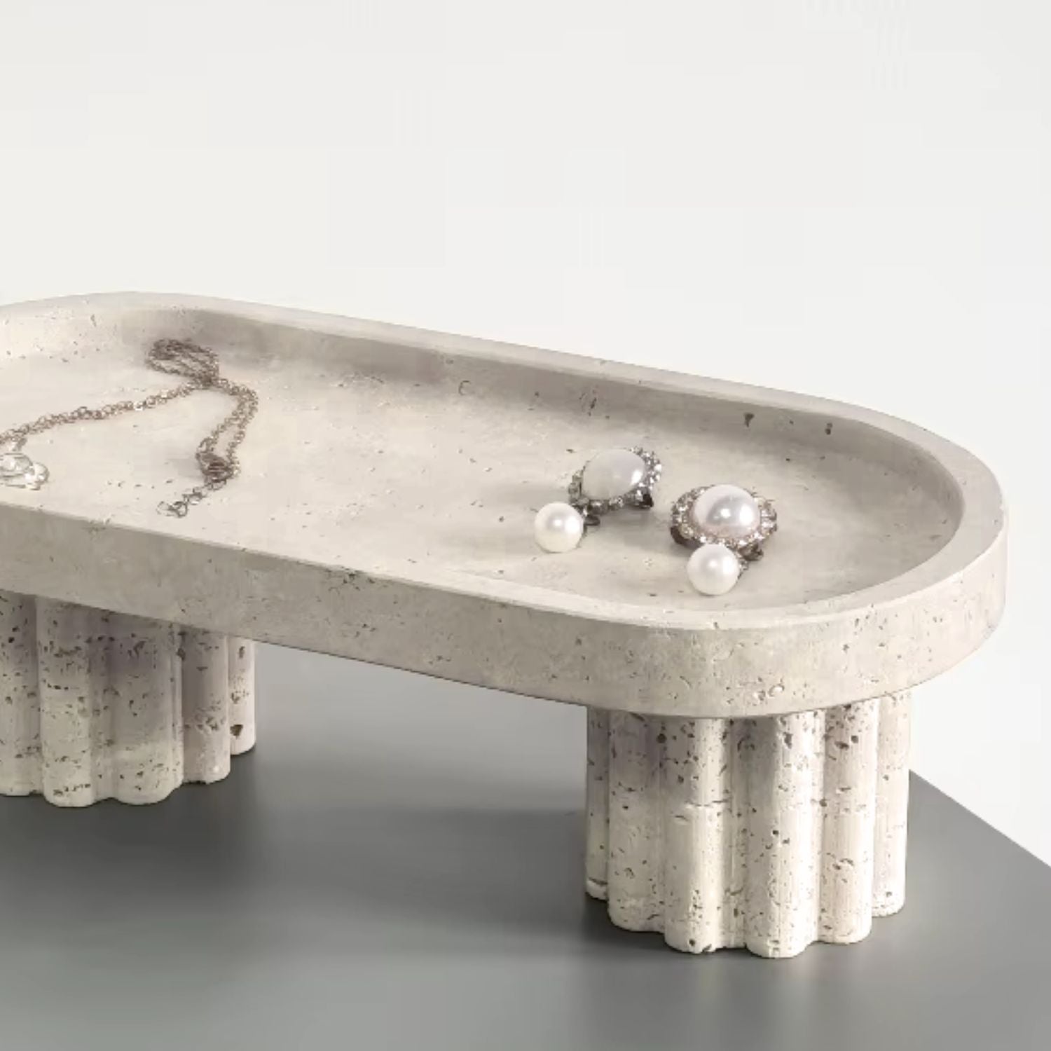 Bello Decorative Tray | Travertine Marble Finish, Elevates Any Space