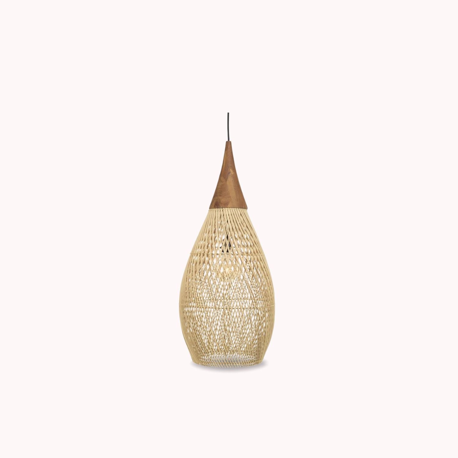 Ethereal – Natural Boho Rattan Pendant Light 25cm - Cendre Home
