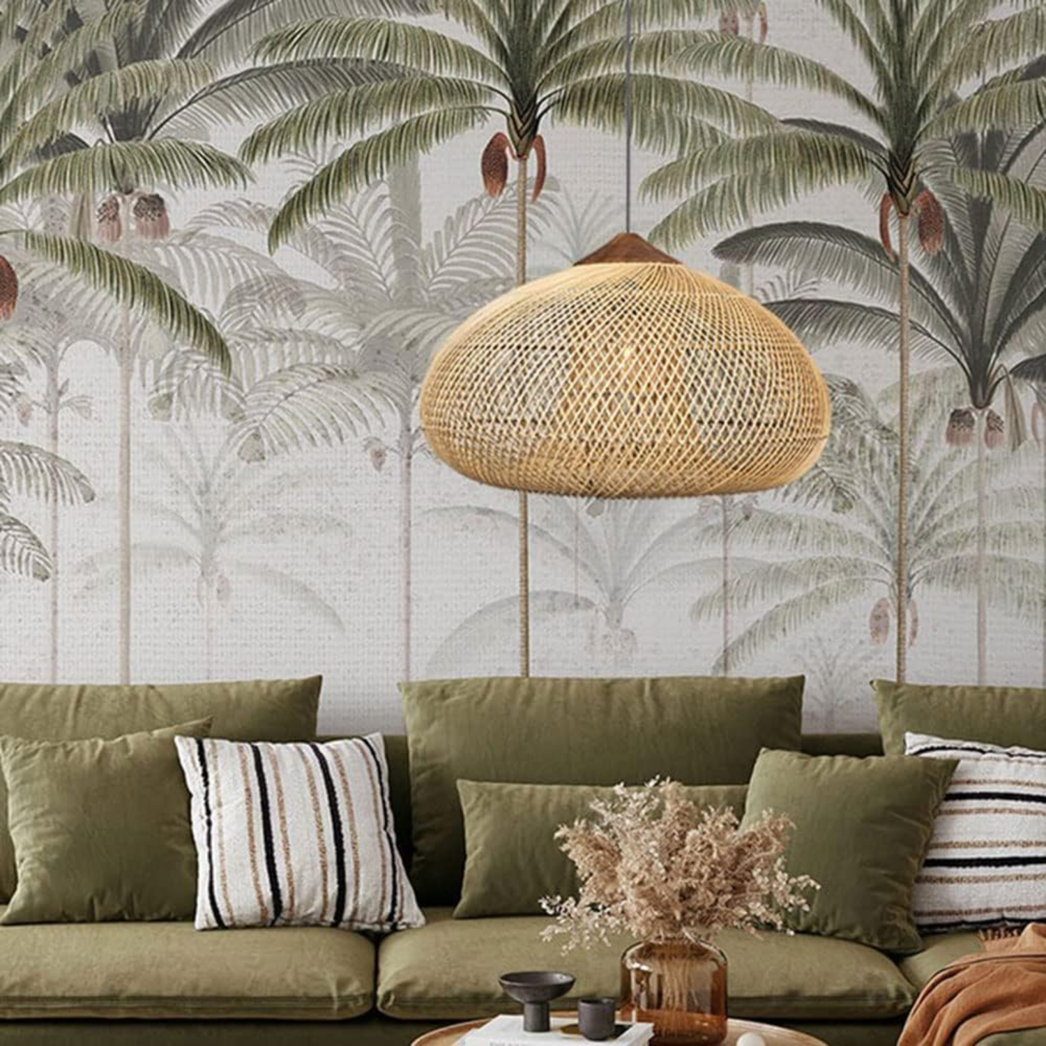 Ethereal – Natural Boho Rattan Pendant Lamp 80cm - Cendre Home