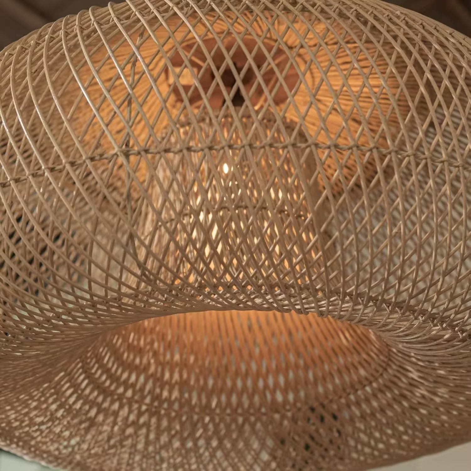 Ethereal – Natural Boho Rattan Pendant Lamp 80cm - Cendre Home