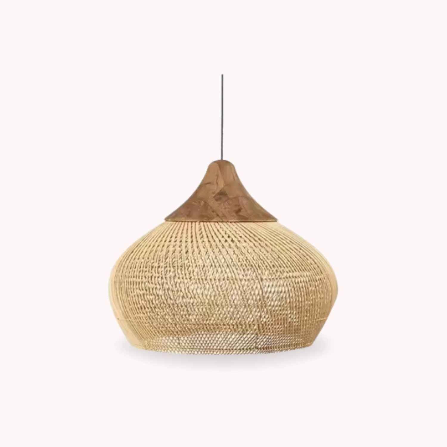 Etereo – Natural Boho Rattan Pendant Lamp 50cm - Cendre Home