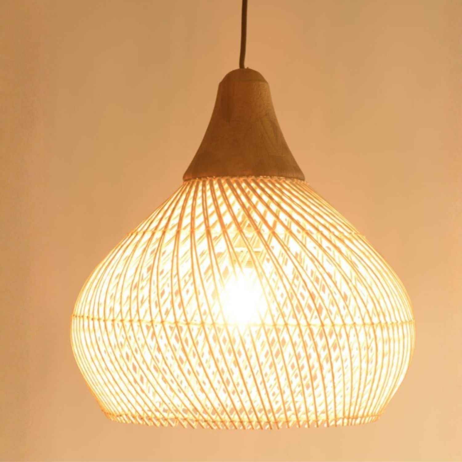 Etereo – Natural Boho Rattan Pendant Lamp 50cm - Cendre Home