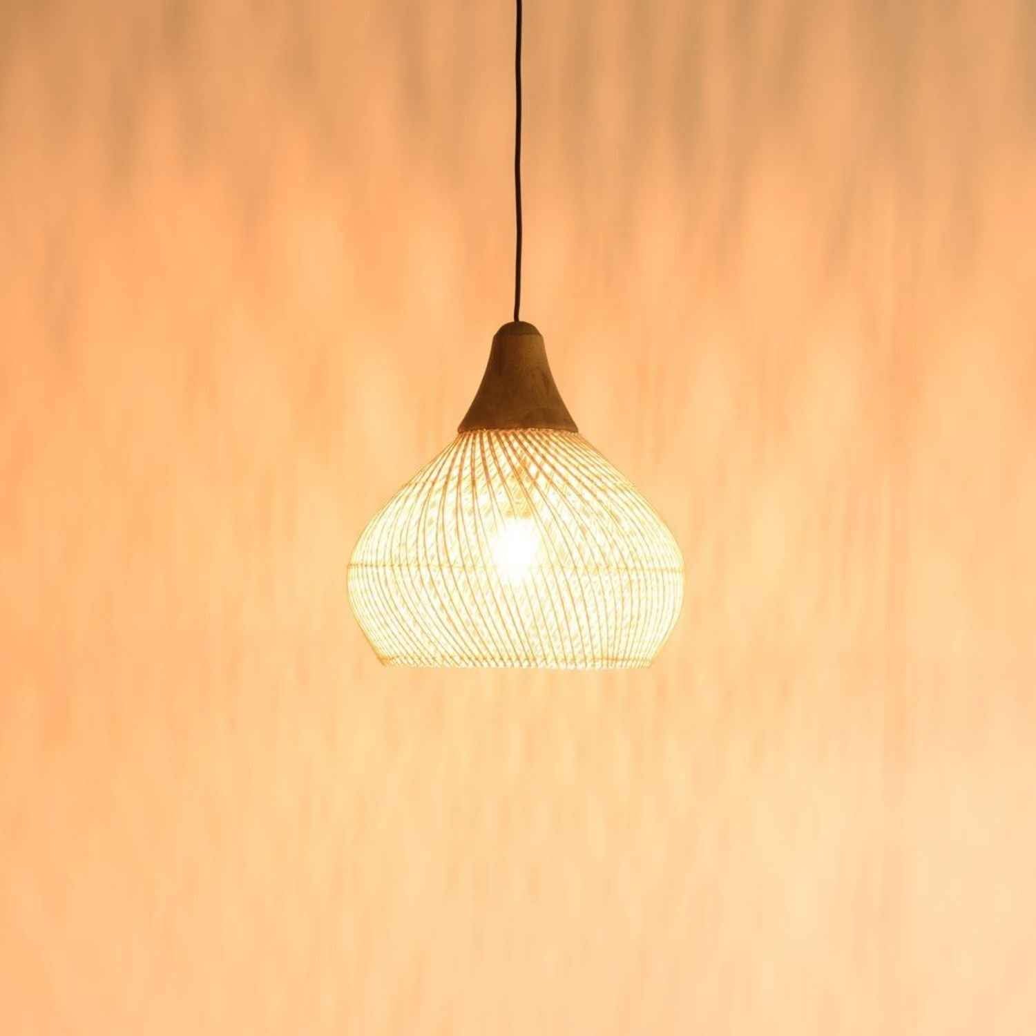 Etereo – Natural Boho Rattan Pendant Lamp 50cm - Cendre Home