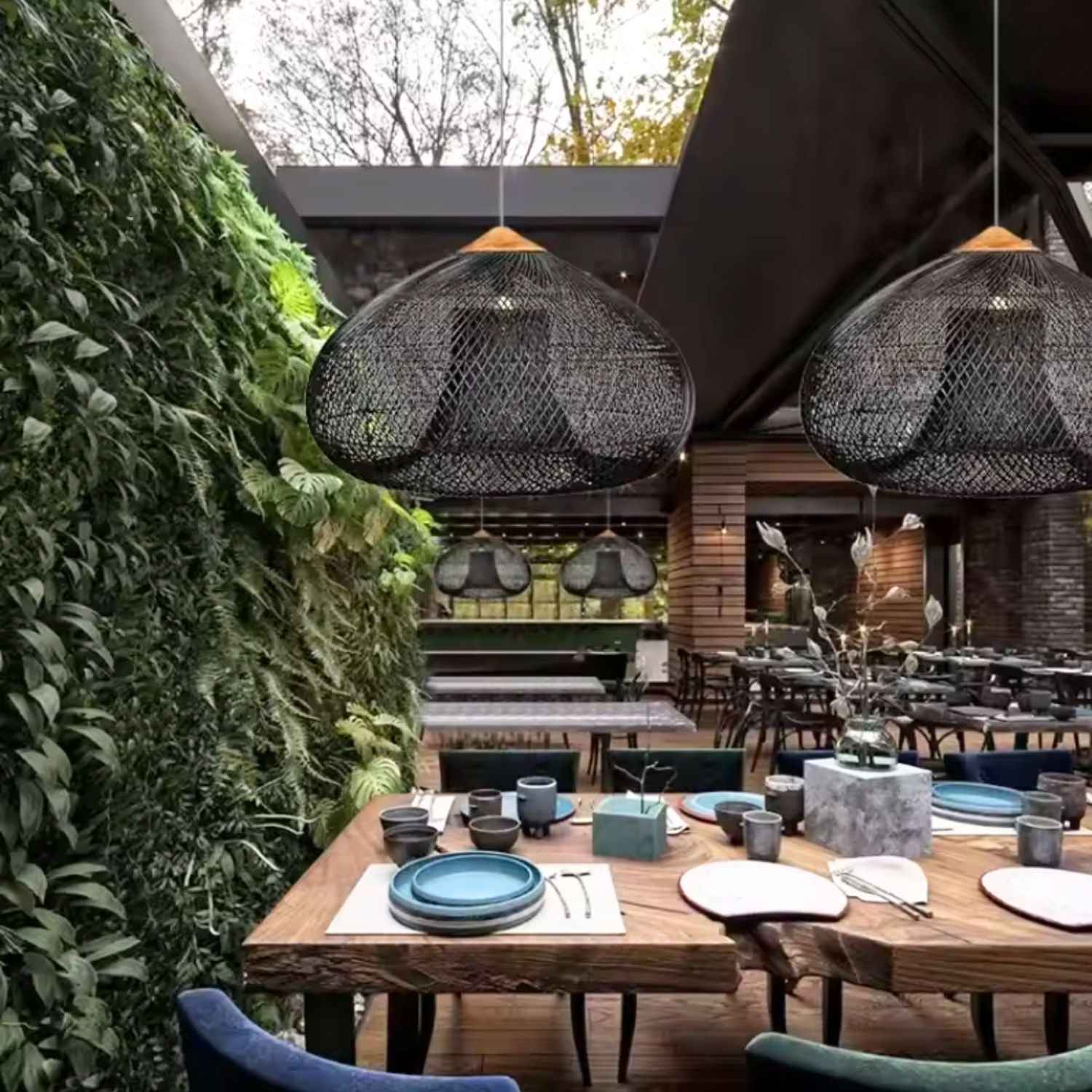 Ethereal – Black Boho Rattan Pendant Lamp 80cm - Cendre Home