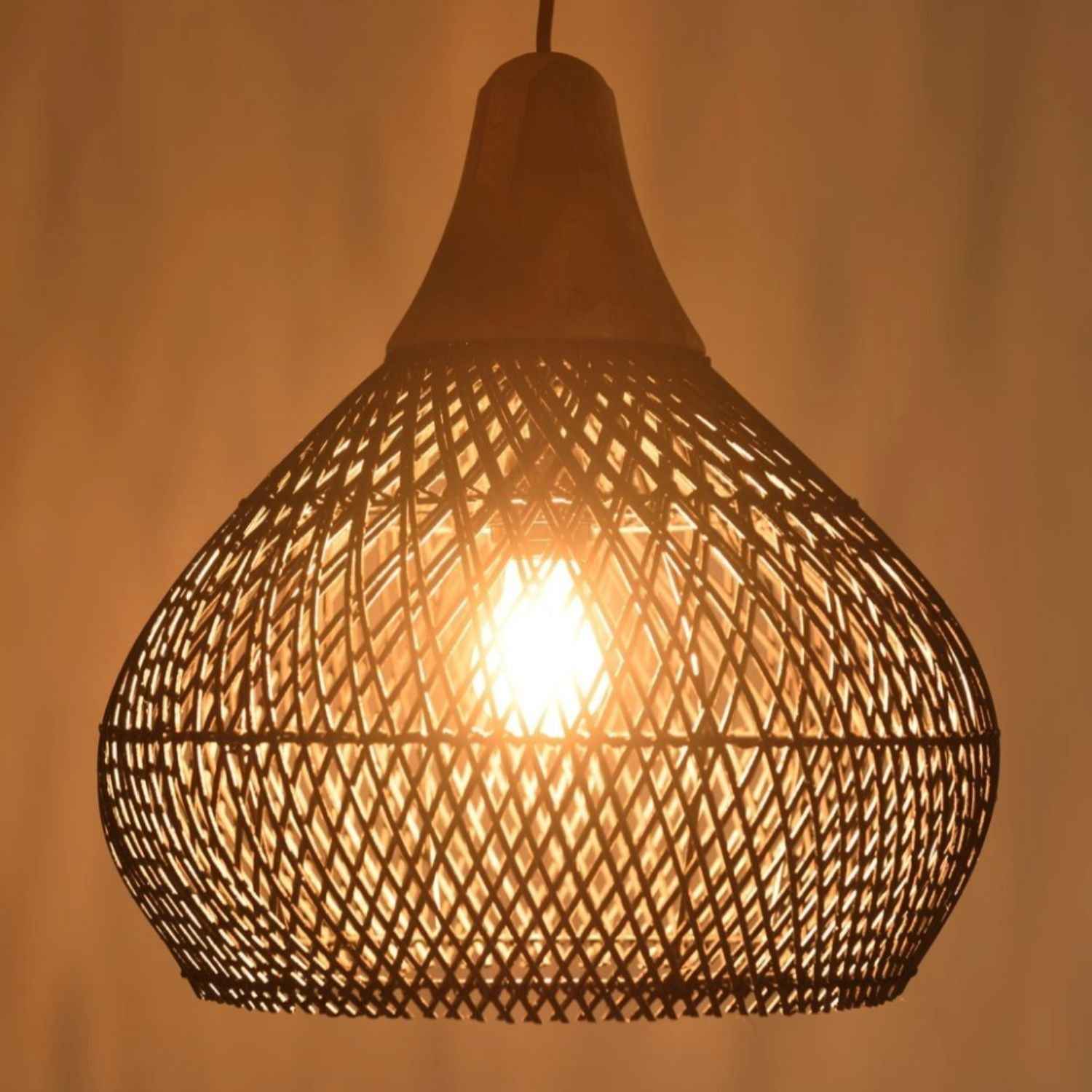 Ethereal – Black Rattan Boho Pendant Light 50cm - Cendre Home