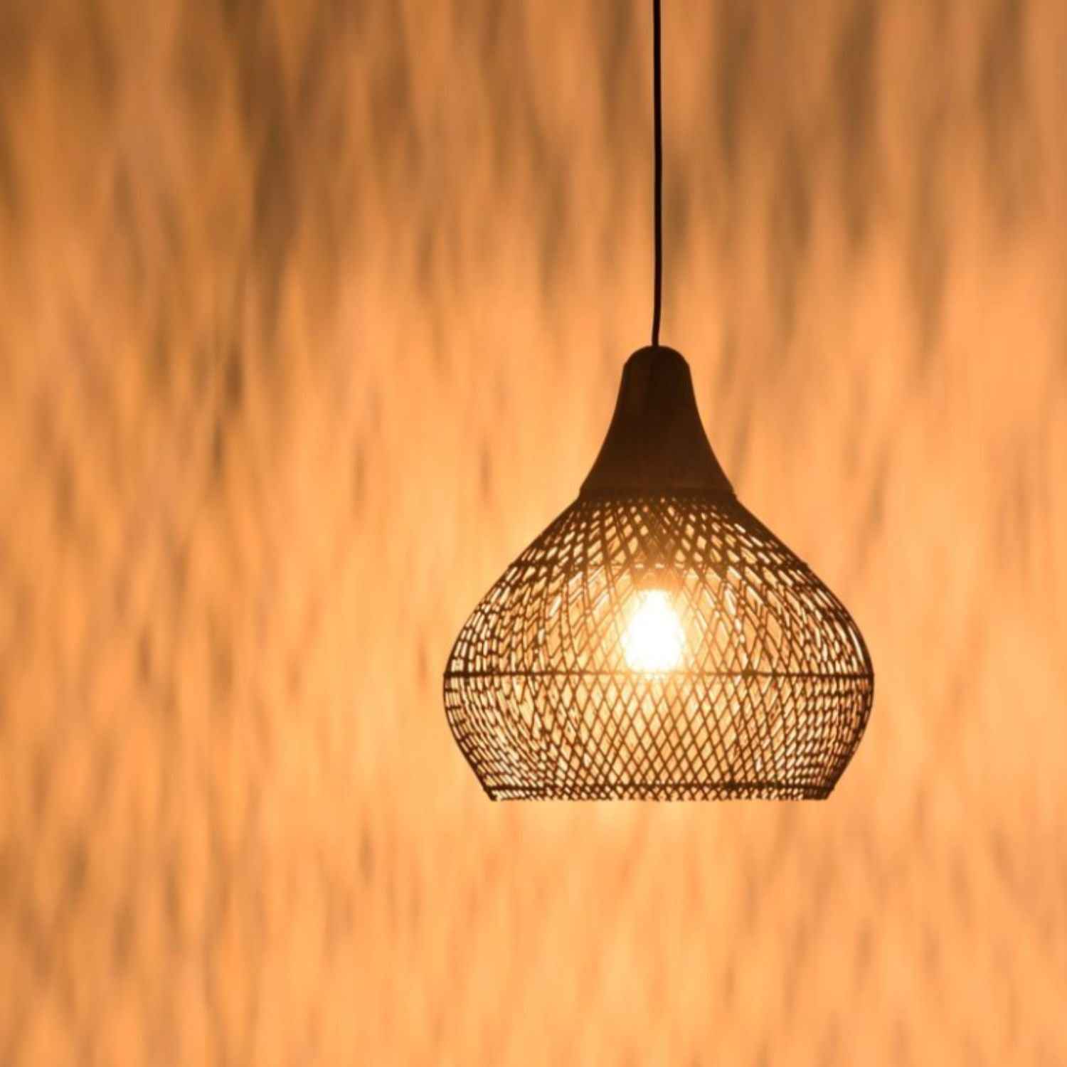 Ethereal – Black Rattan Boho Pendant Light 50cm - Cendre Home