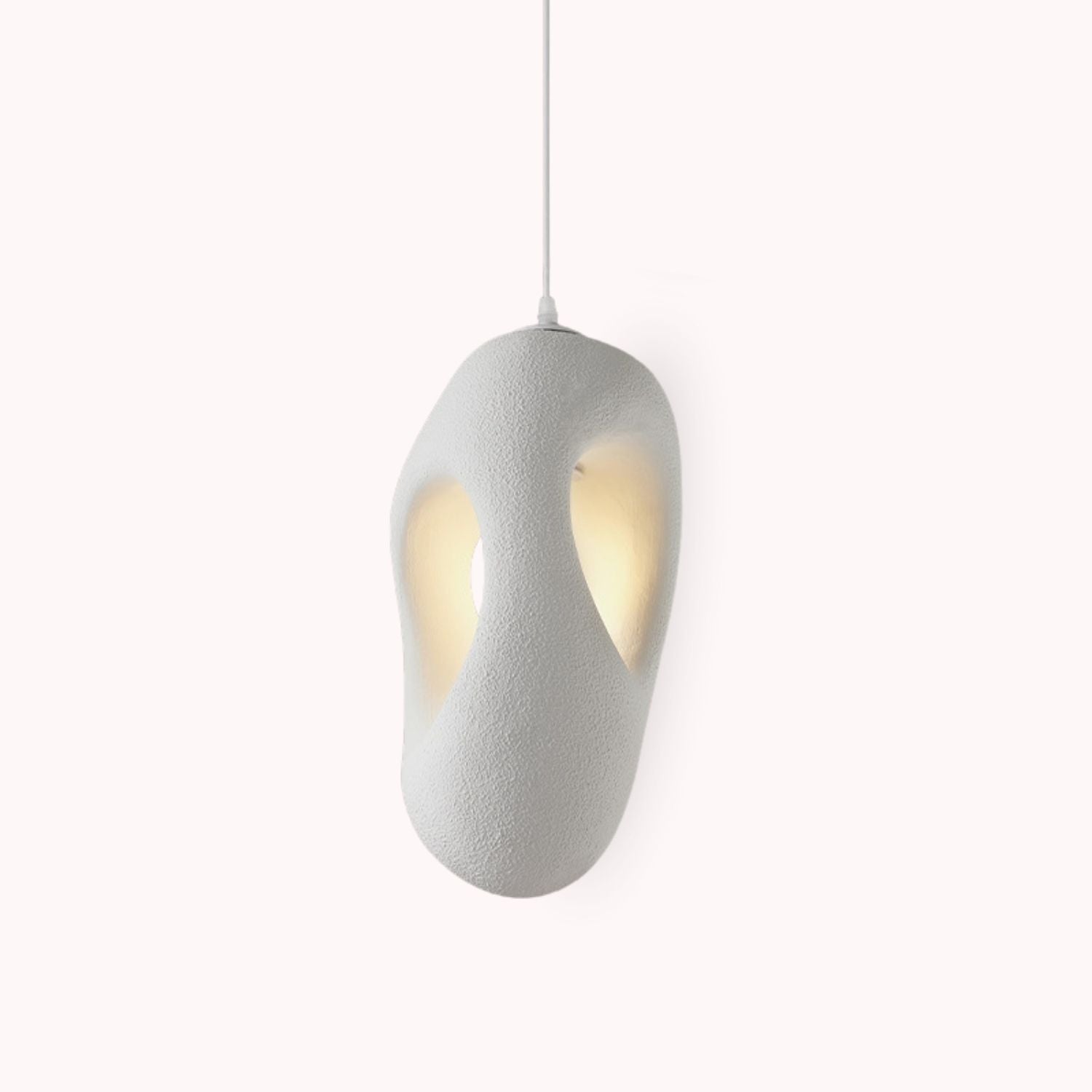 Kai – Cream Textured Japandi Pendant Lamp 150cm - Cendre Home