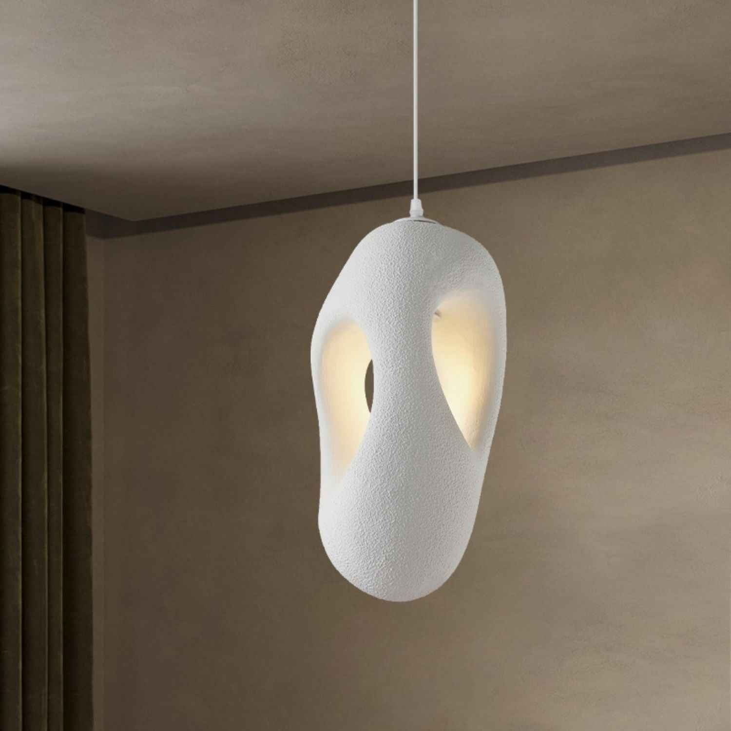 Kai – Cream Textured Japandi Pendant Lamp 150cm - Cendre Home