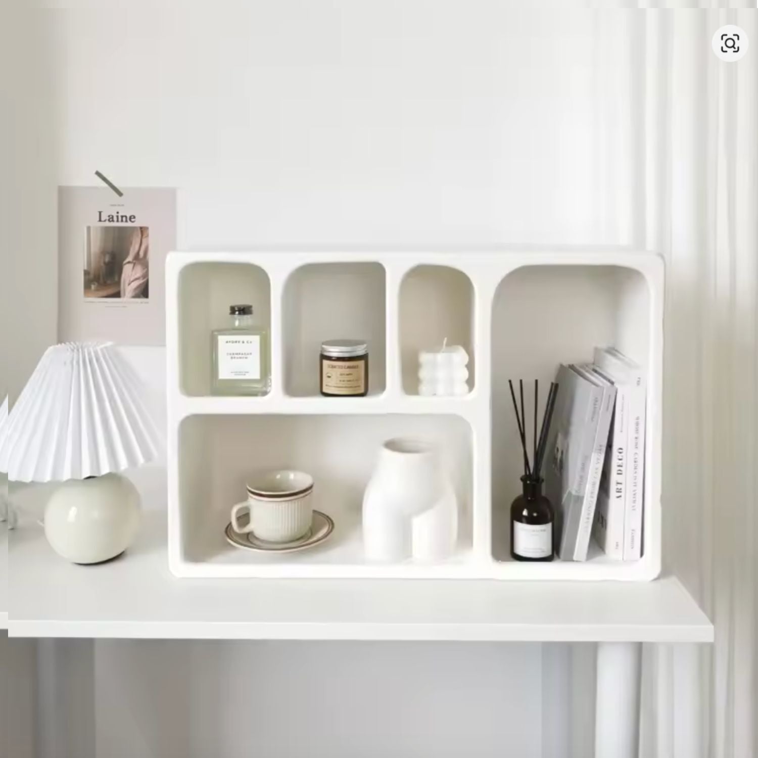 Bela Geometric Organiser Shelf | Versatile Black Design