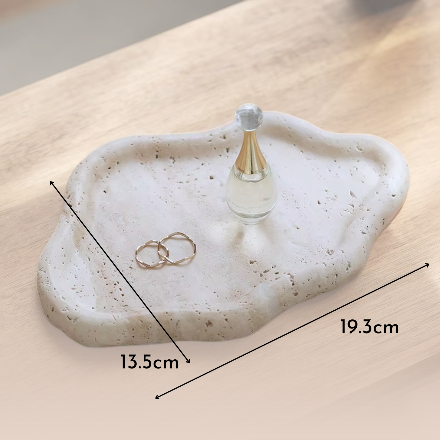 Cielo Stone Tray | Irregular Cloud Design, Natural Travertine