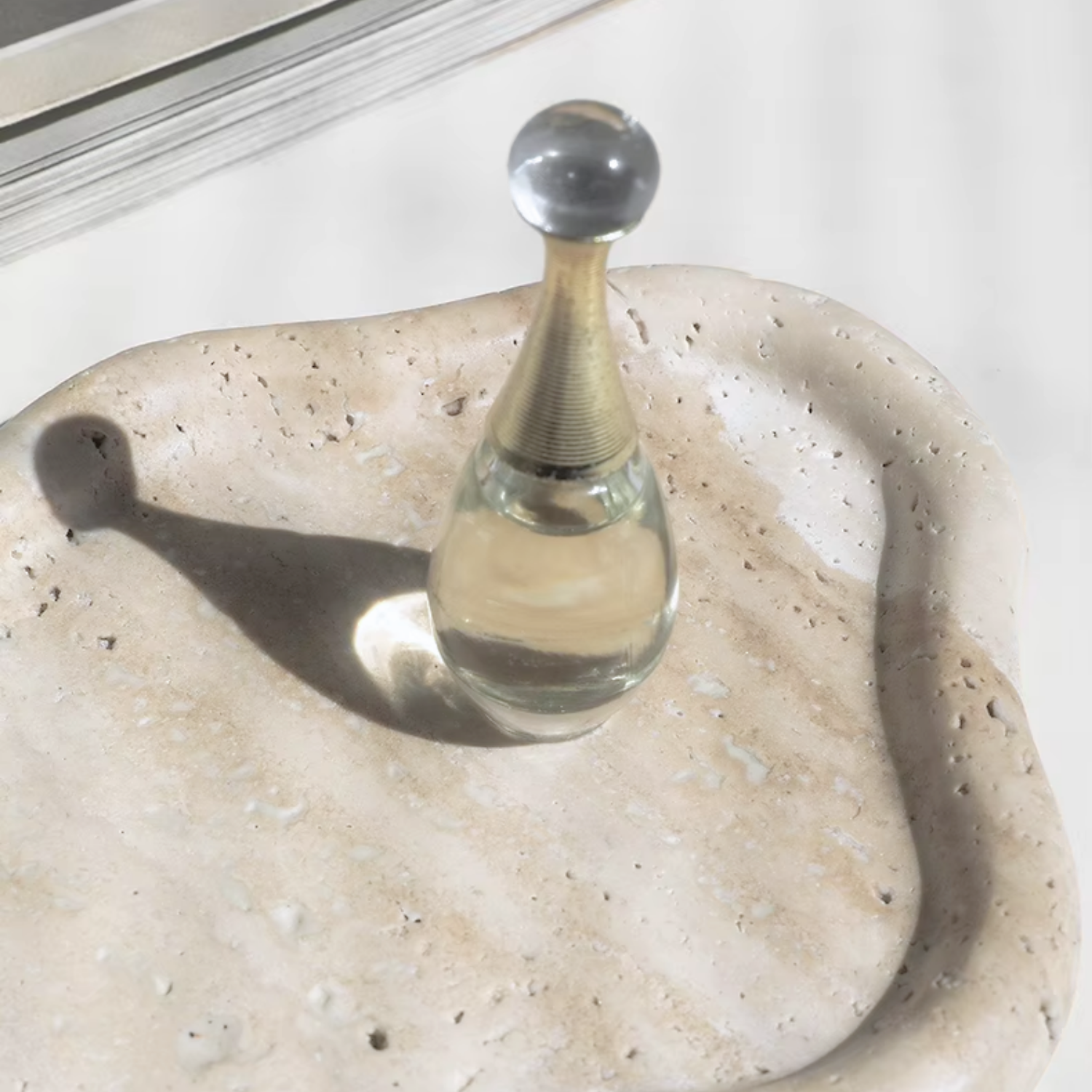 Cielo Stone Tray | Irregular Cloud Design, Natural Travertine
