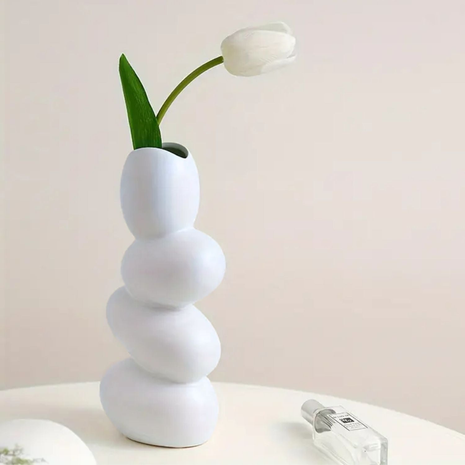 Bela Ceramic Centrepiece Vase | Abstract Stacked Stone Design