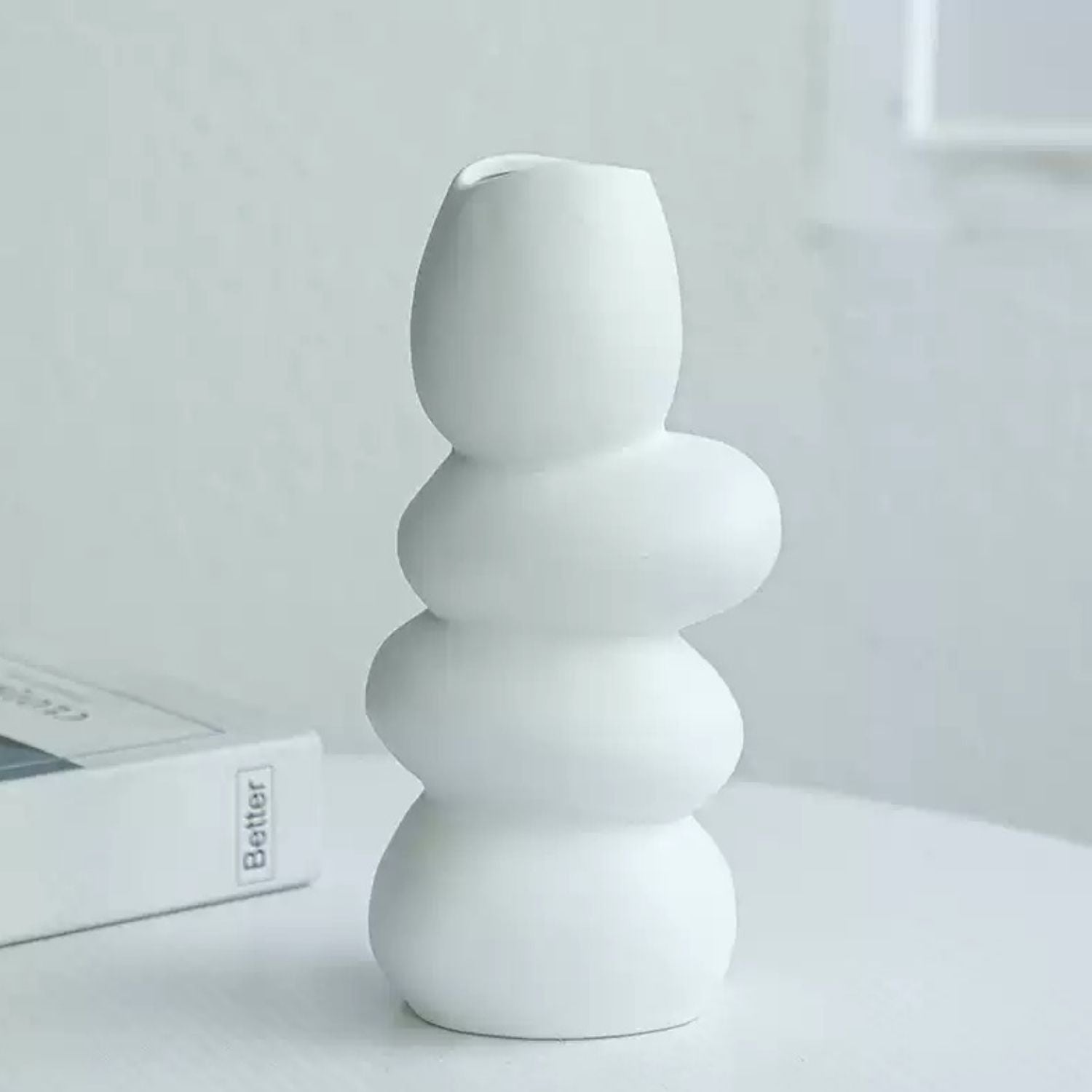 Bela Ceramic Centrepiece Vase | Abstract Stacked Stone Design