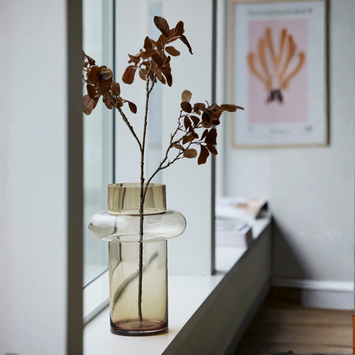 Brio Amber Ring Vase | High-Strength Glass, Ombre Design