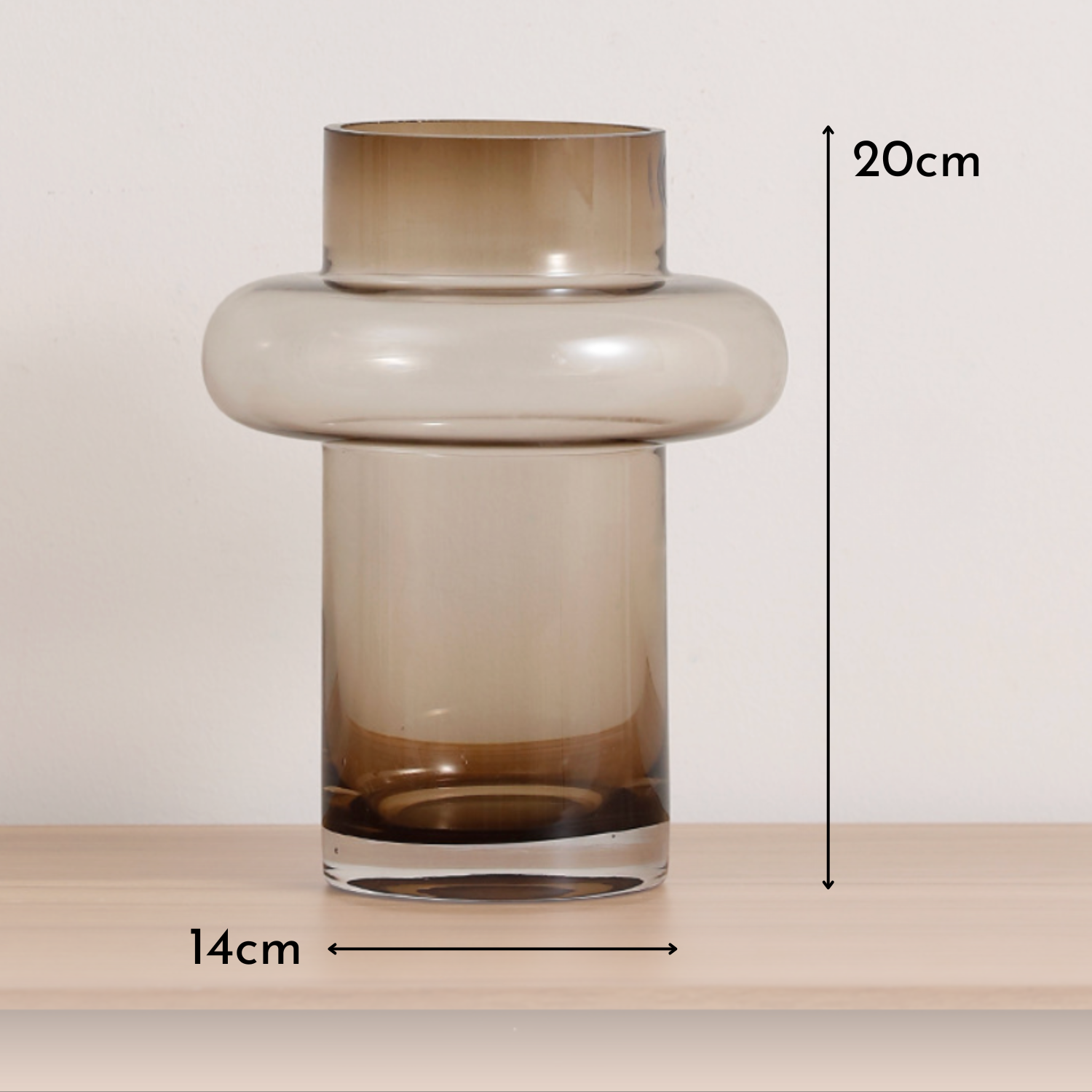 Brio Amber Ring Vase | High-Strength Glass, Ombre Design