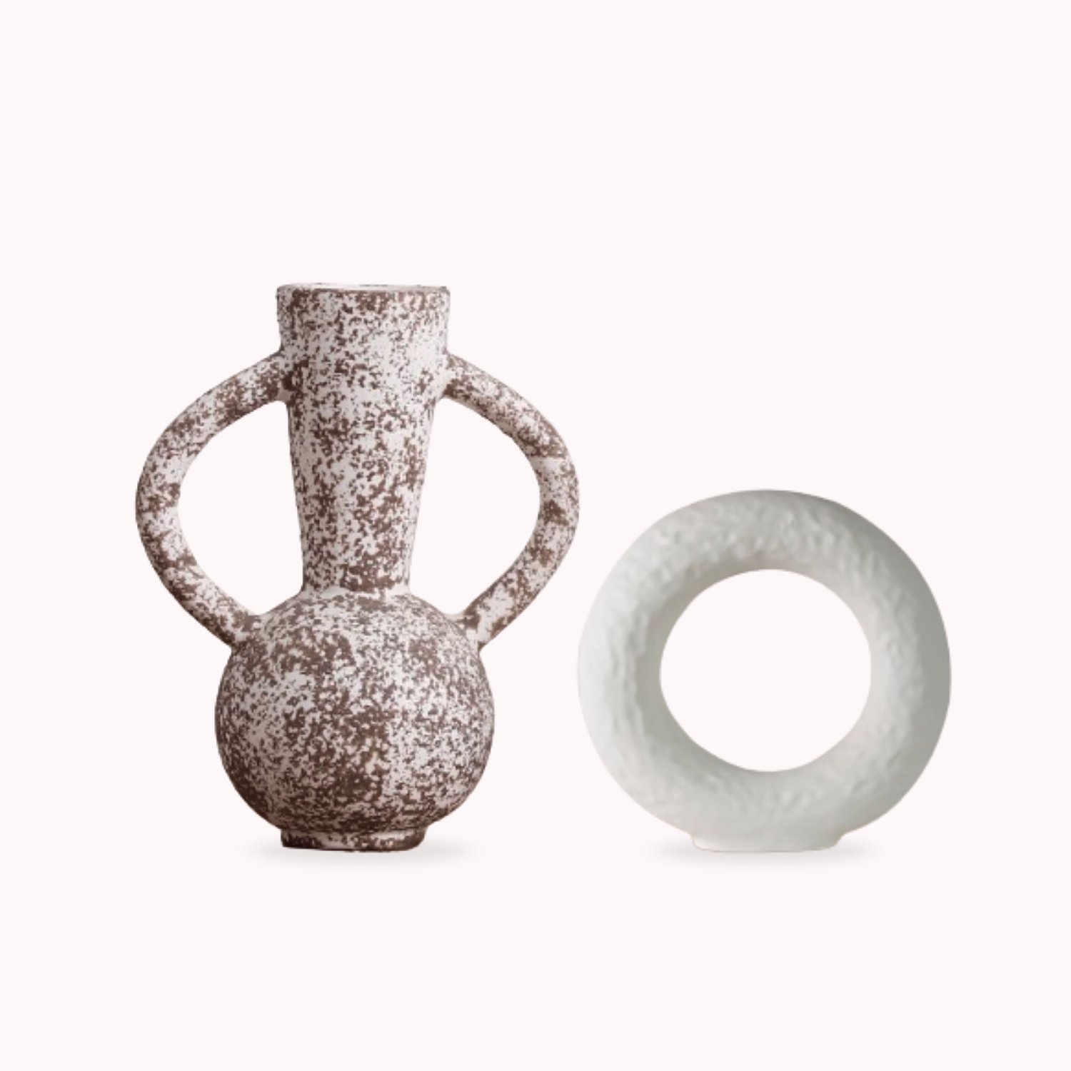 Kora Decorative Figure Set | Textured Ceramic, Ethnic Style