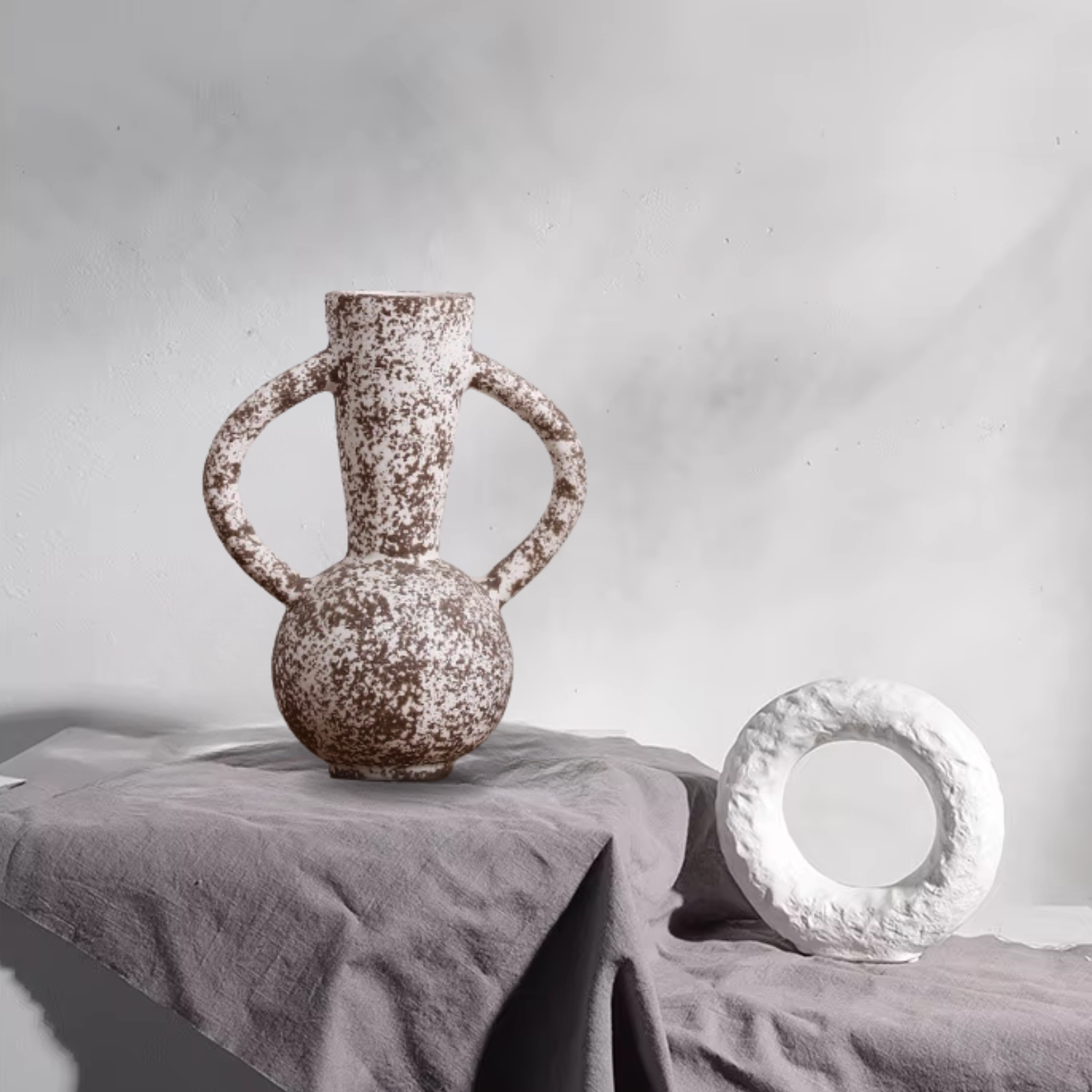 Kora Decorative Figure Set | Textured Ceramic, Ethnic Style