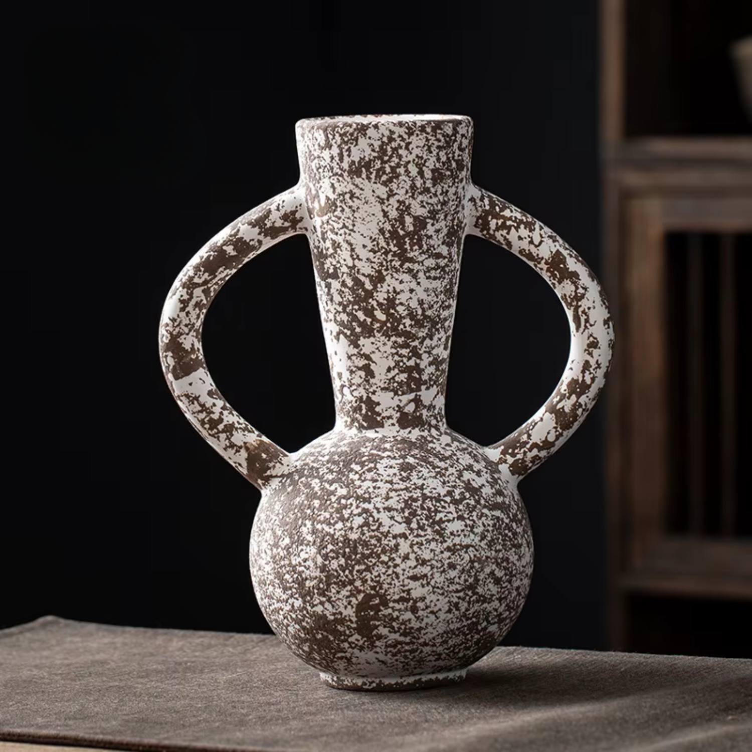 Kora Ceramic Vase Set | Textured Artisanal Design, Set of 2