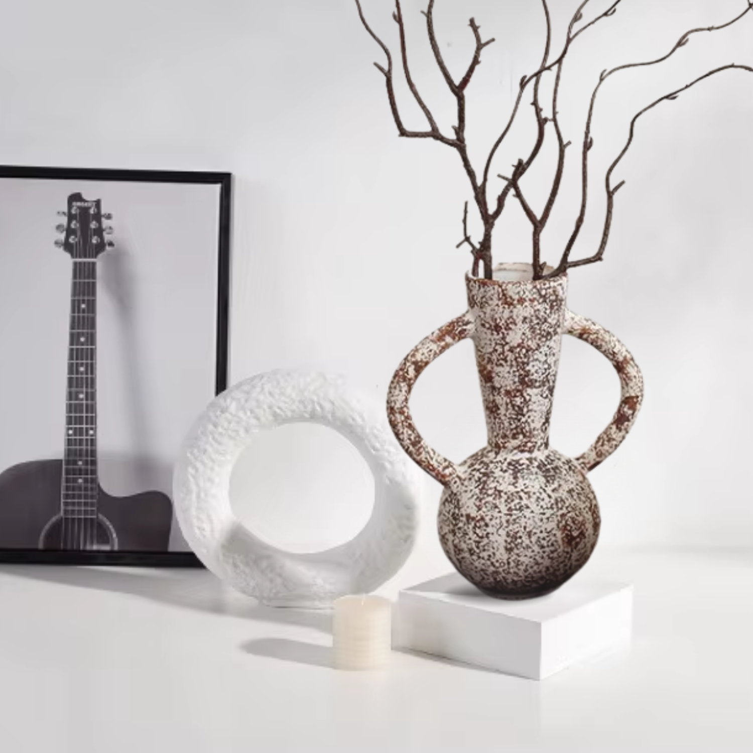 Kora Decorative Figure Set | Textured Ceramic, Ethnic Style