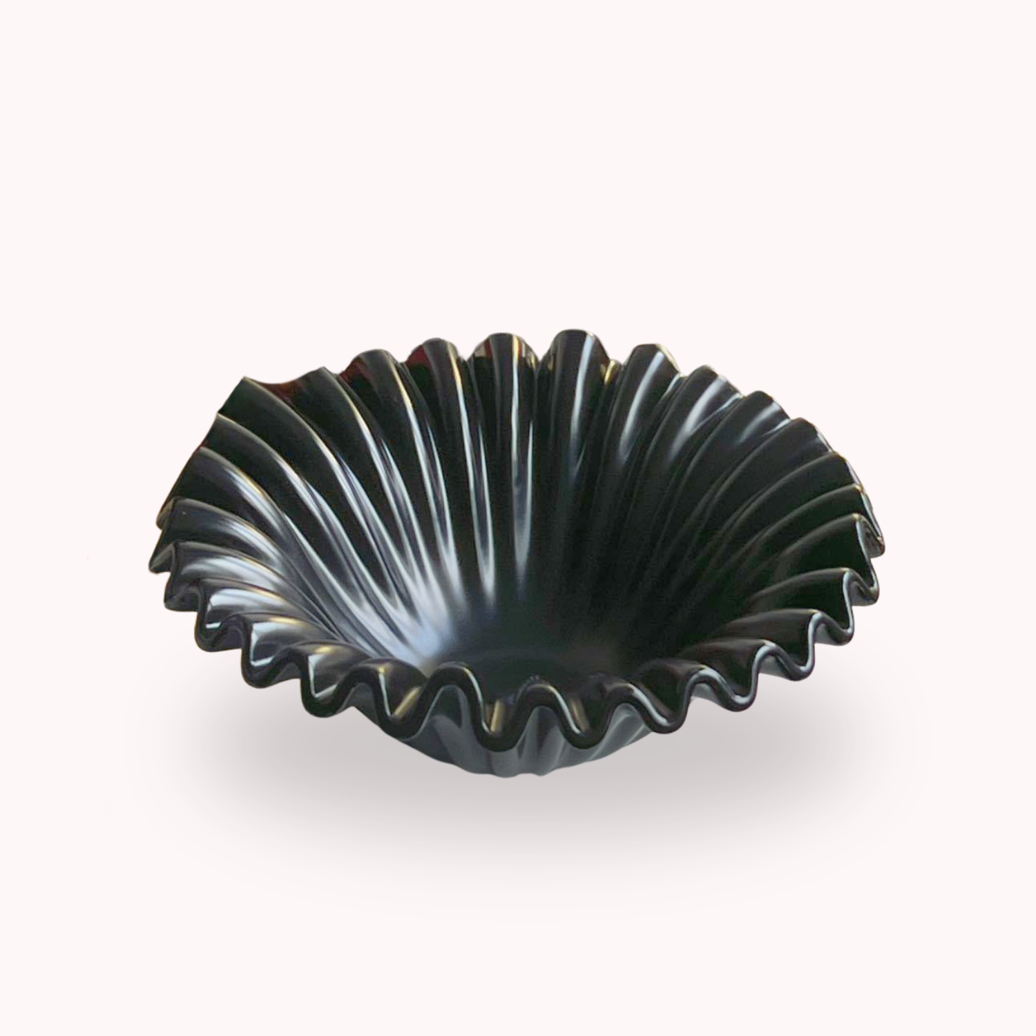 Bello Ceramic Fruit Bowl | Organic Shell Design, Black Finish