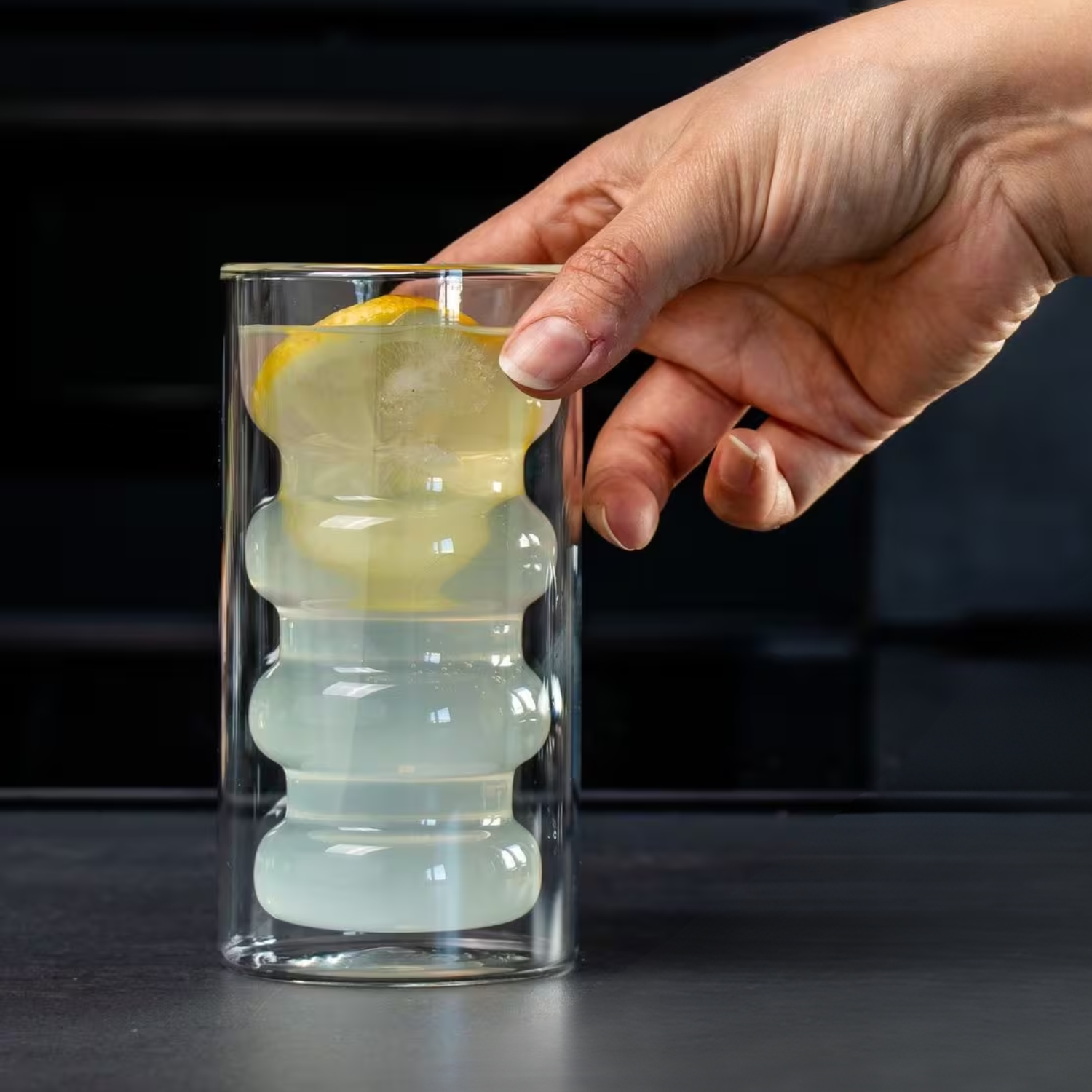 Belo Double-Walled Glasses | Borosilicate, Wave Design, 300 ml
