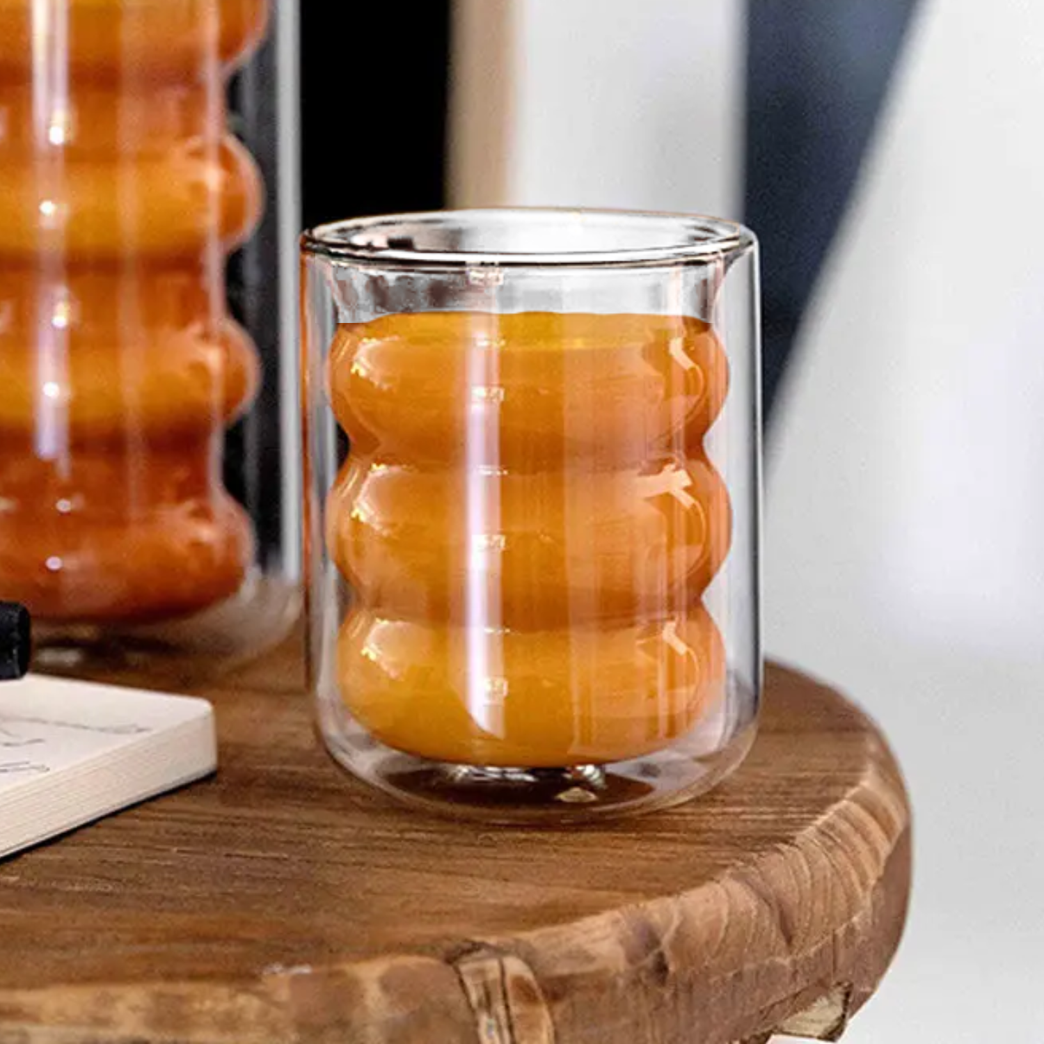 Belo Double-Walled Glasses Set | Borosilicate, Wave Design