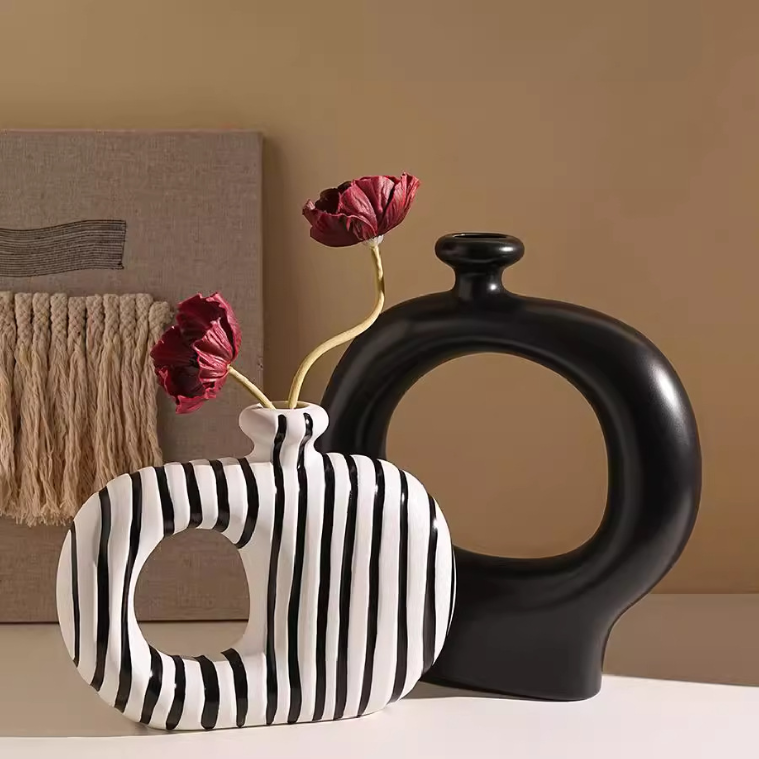 Bela Modern Ceramic Vases | Sculptural Design, Set of 2