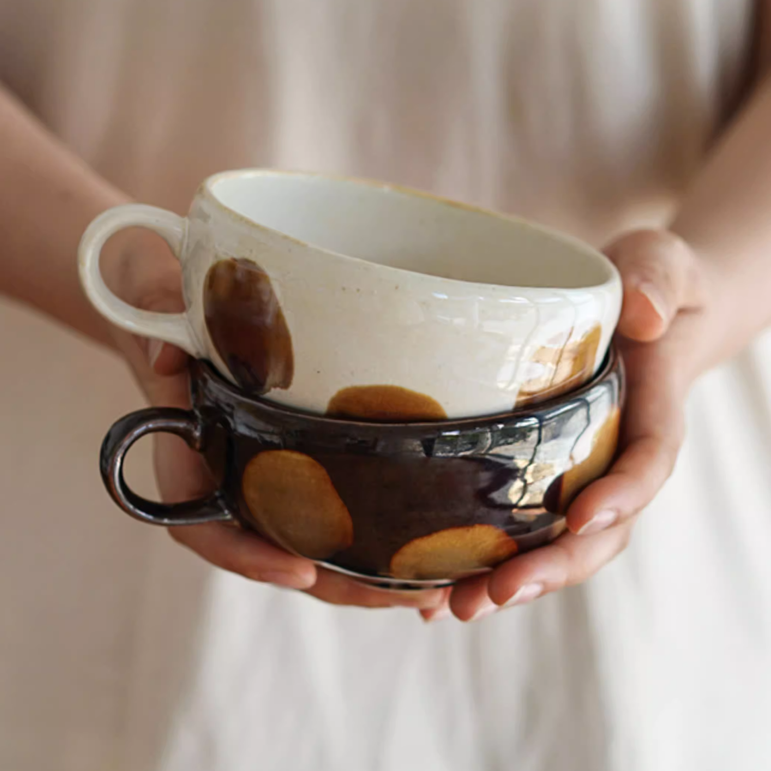 Bela Nougat Milk Mug Bowl | 350 ml Capacity, Glossy Finish