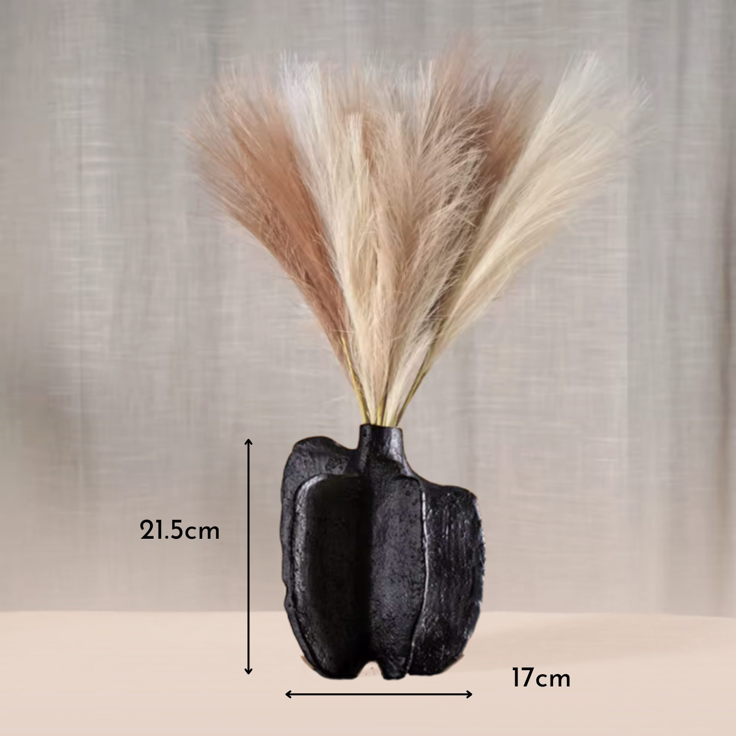Bela Black Pepper Vase Sculpture | Durable Black Ceramic, 2-in-1 Design