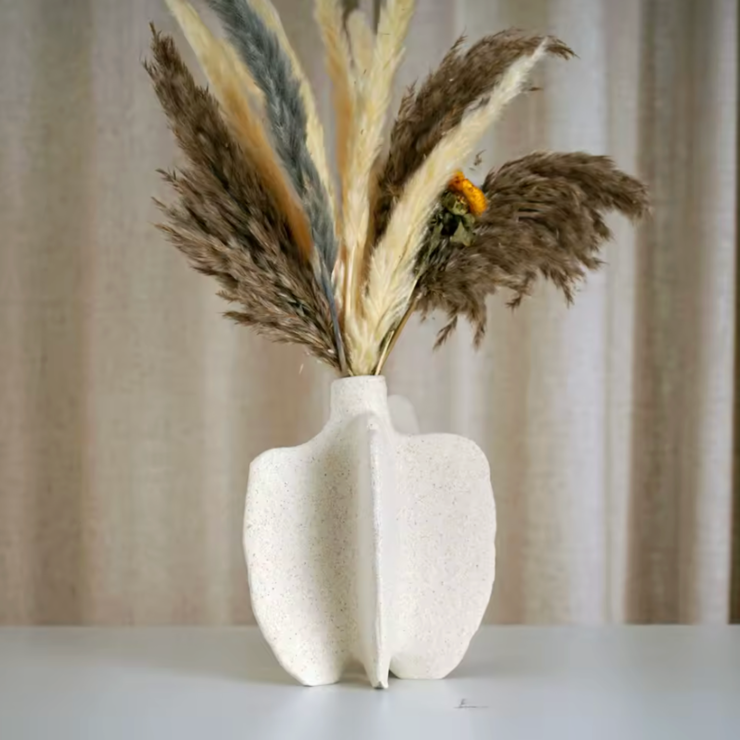 Bello White Pepper Jar Sculpture | Ceramic Vase, Modern Design