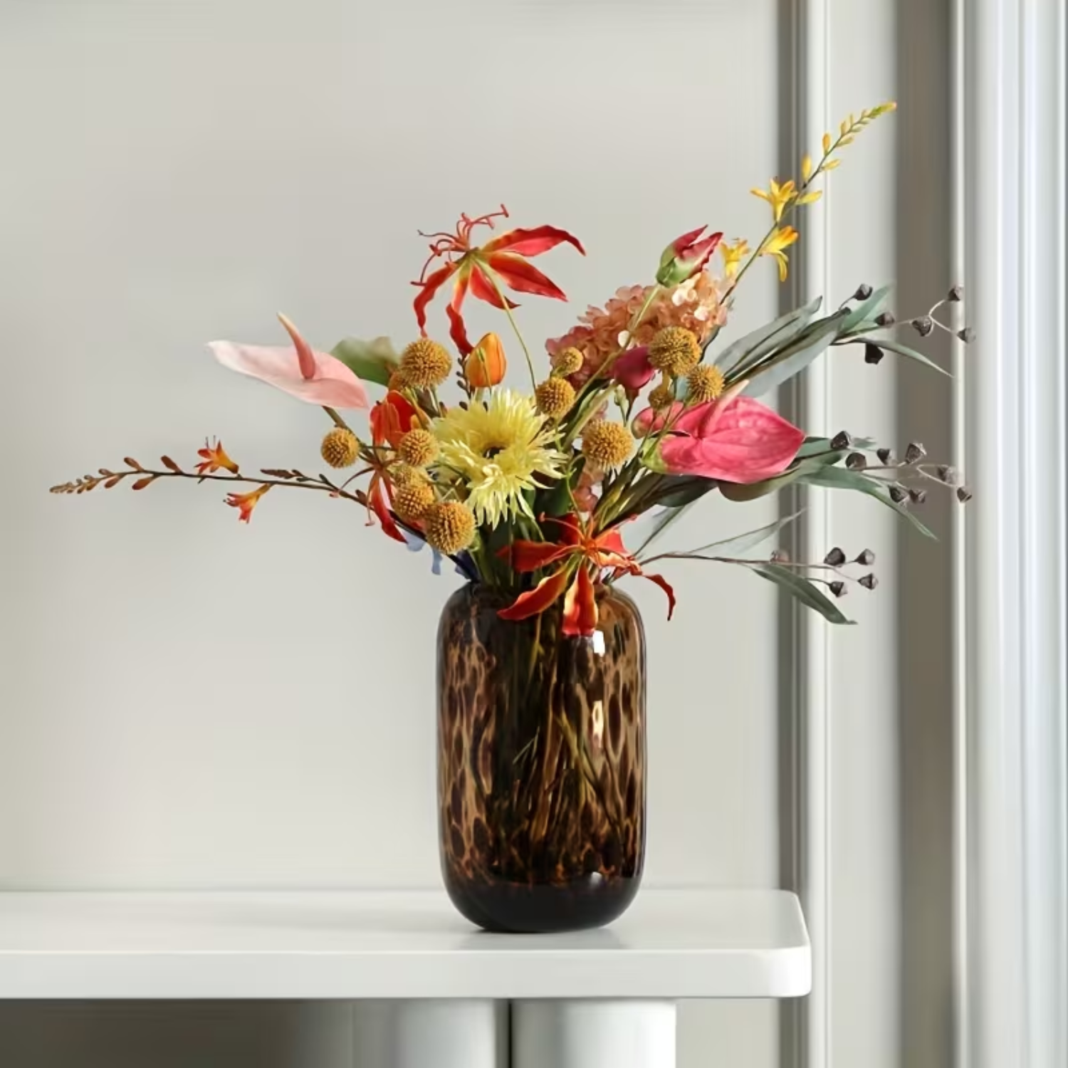 Bello Turtle Shell Vase | Treated Glass, Soft Edge Design