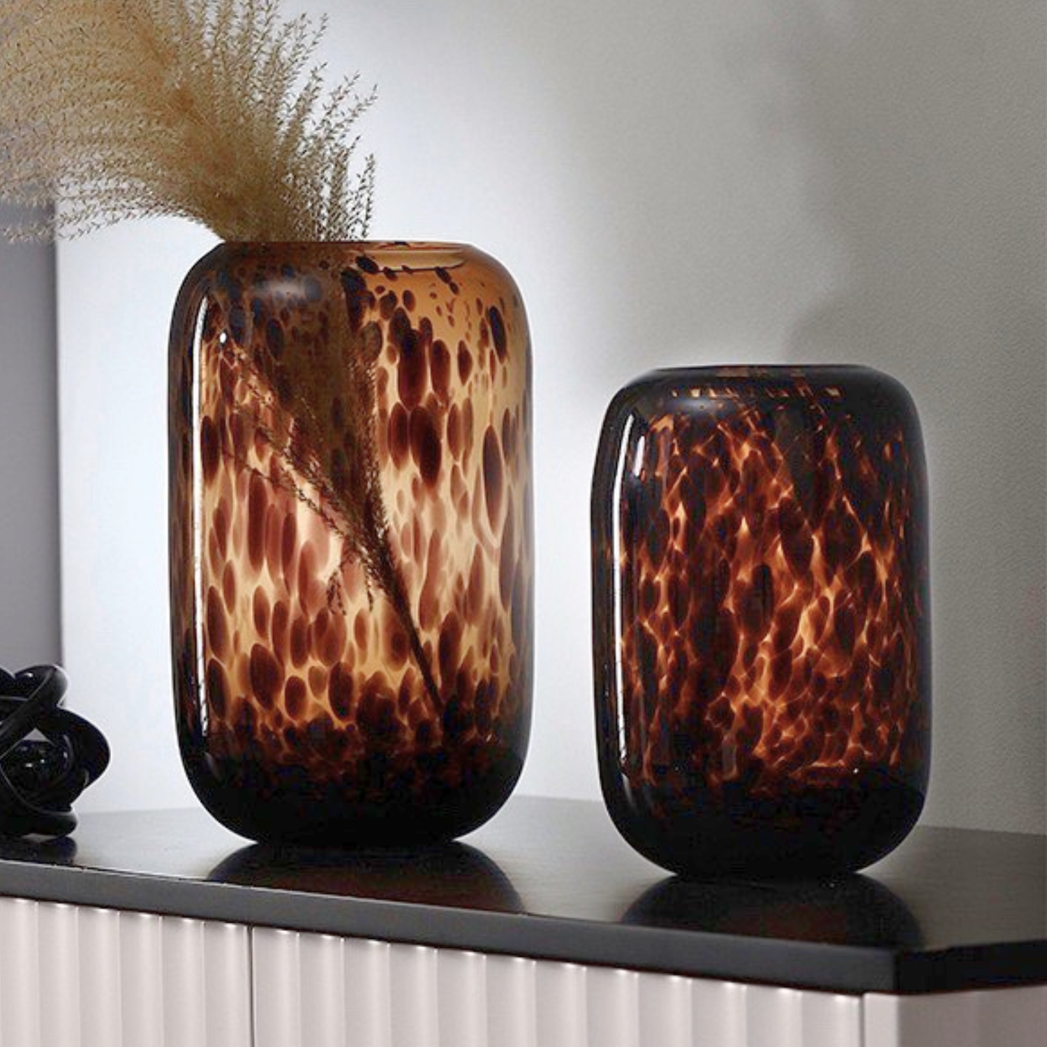 Cora Print Vase | Tortoiseshell Glass, Soft Edge Design