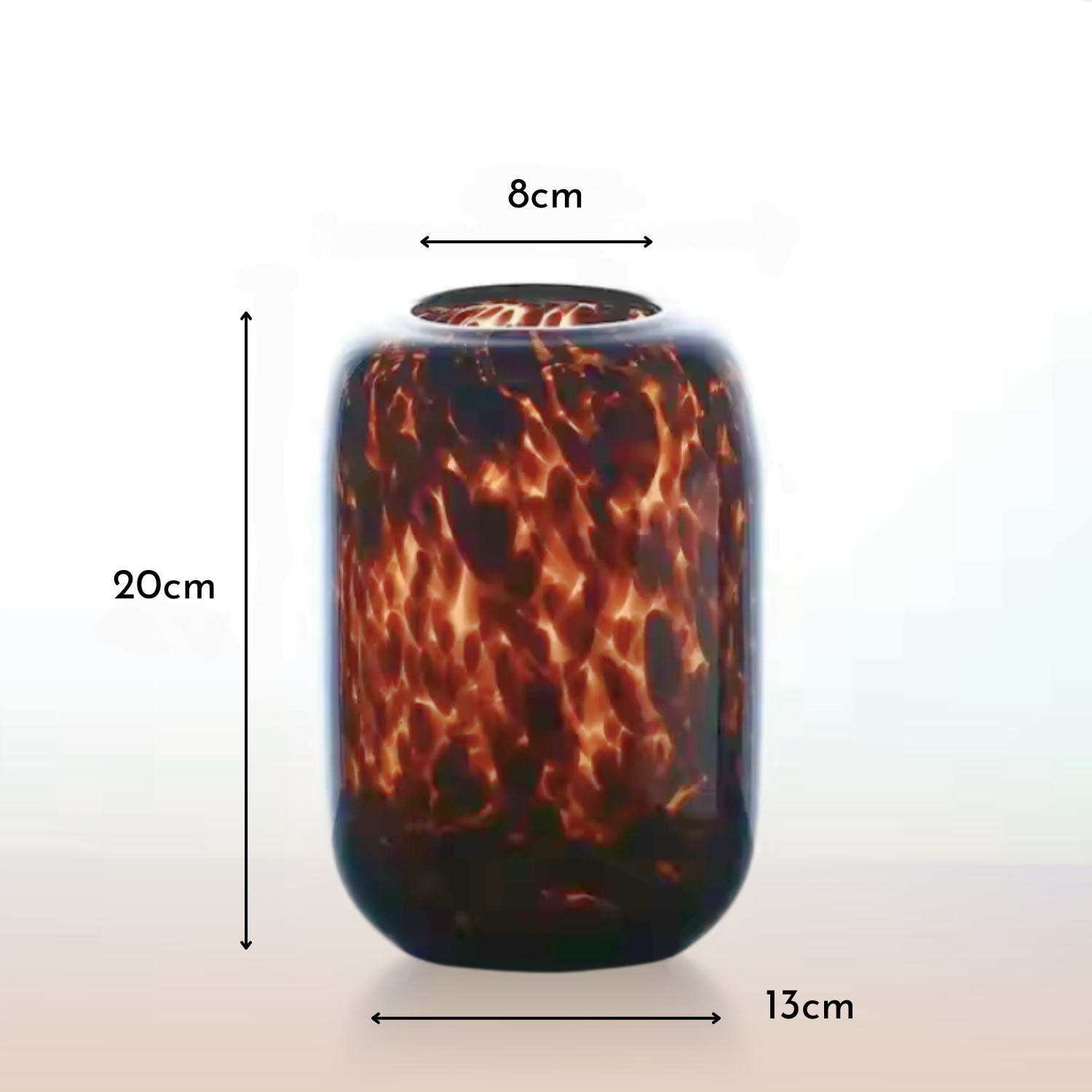 Cora Print Vase | Tortoiseshell Glass, Soft Edge Design