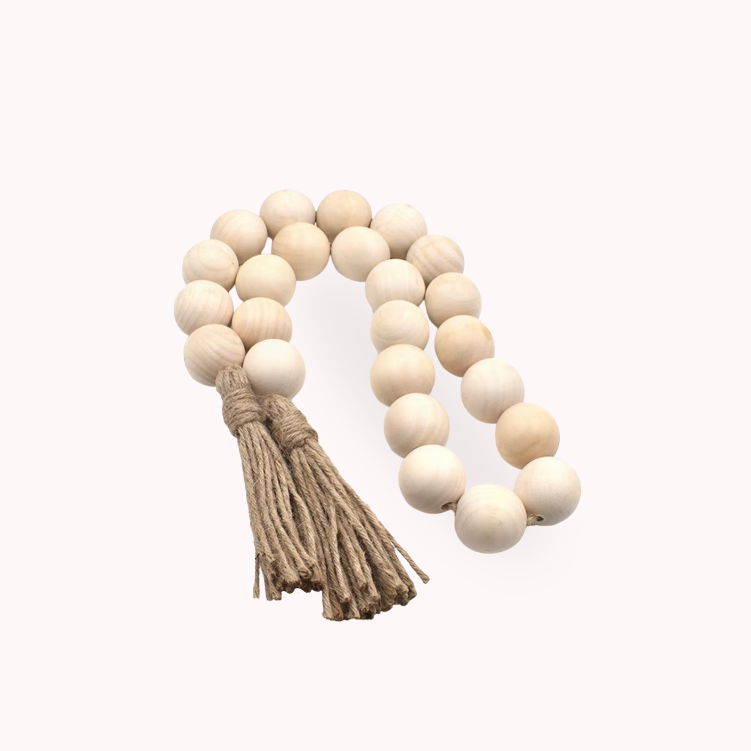 Belo Wooden Bead Garland | Natural Wood, 124 cm Length