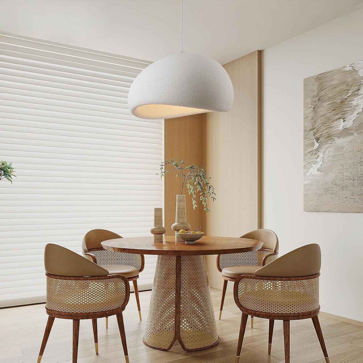 Wabi Sabi – Cream Minimalist Ceiling Lamp 60cm - Cendre Home
