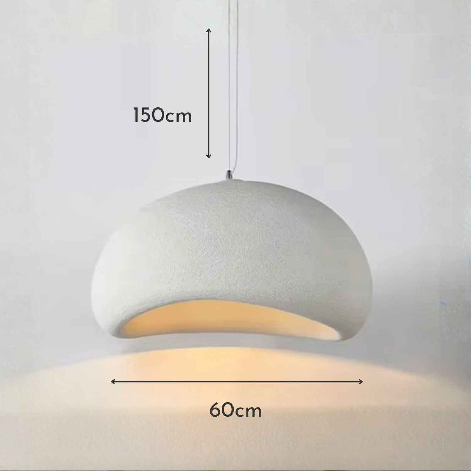 Wabi Sabi – Cream Minimalist Ceiling Lamp 60cm - Cendre Home