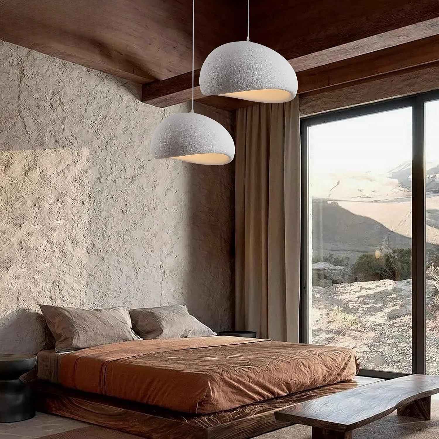 Wabi Sabi – Cream Minimalist Ceiling Lamp 60cm - Cendre Home