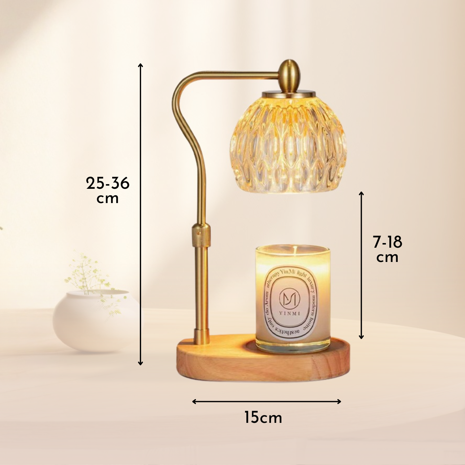 Aromatic – Gold Modern Candle Warmer Lantern - Cendre Home