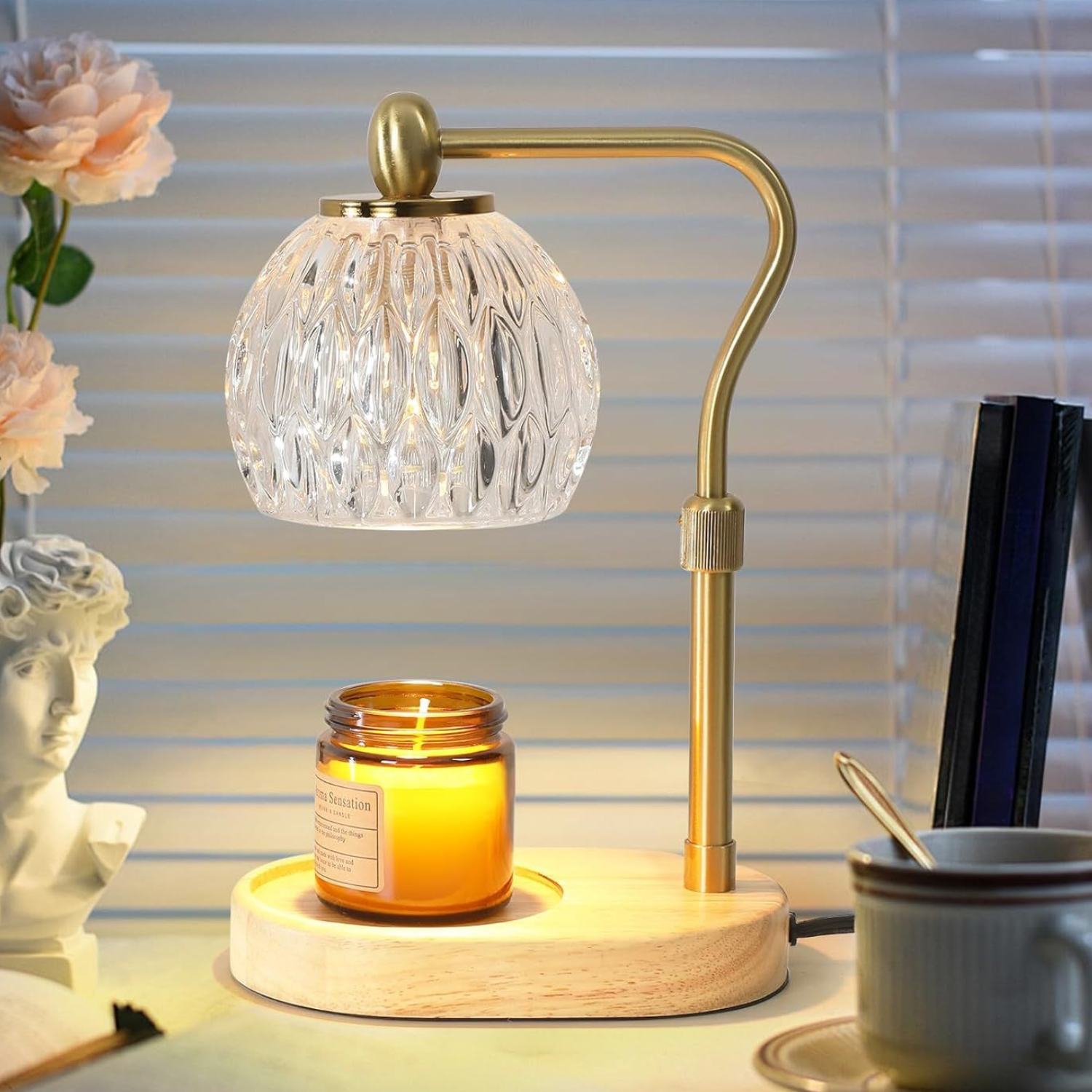 Aromatic – Gold Modern Candle Warmer Lantern - Cendre Home